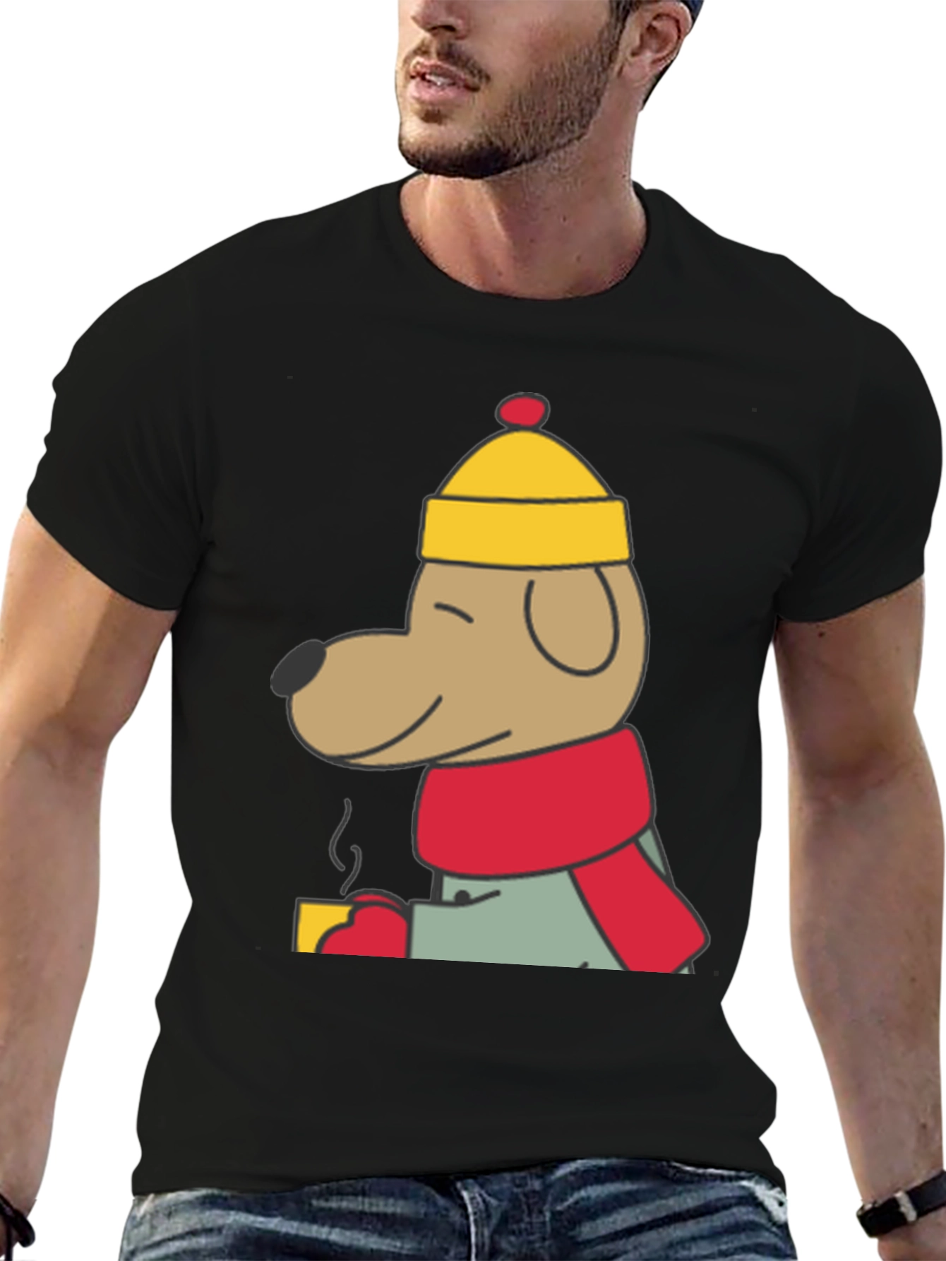 Cozy Dog in Winter Outfit T-Shirt