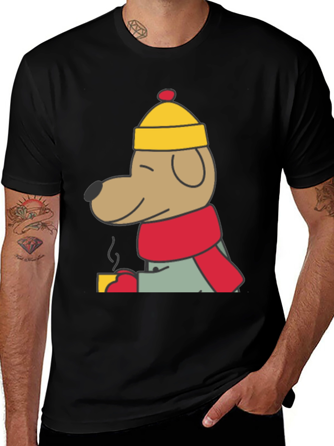 Cozy Dog in Winter Outfit T-Shirt