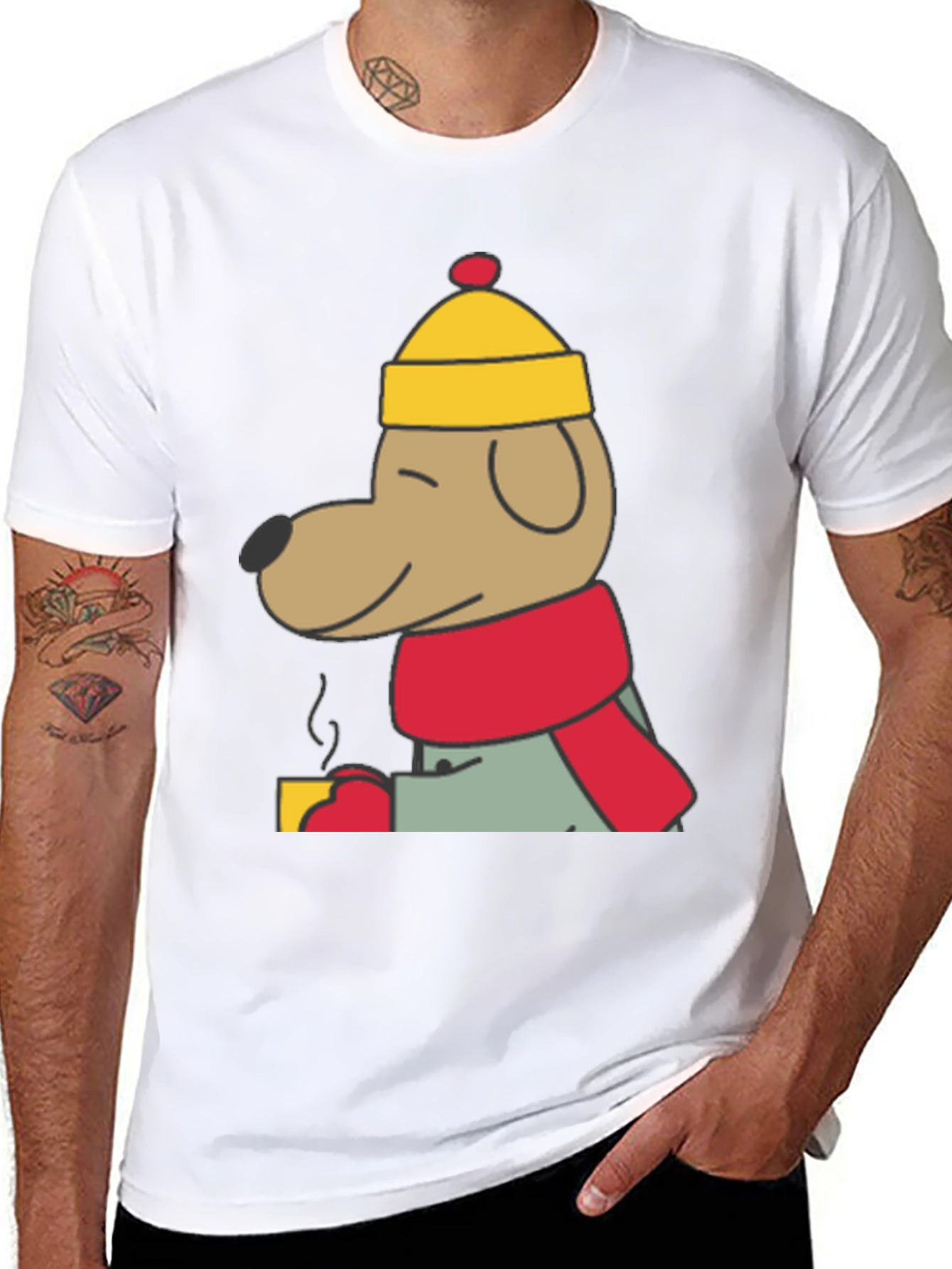 Cozy Dog in Winter Outfit T-Shirt