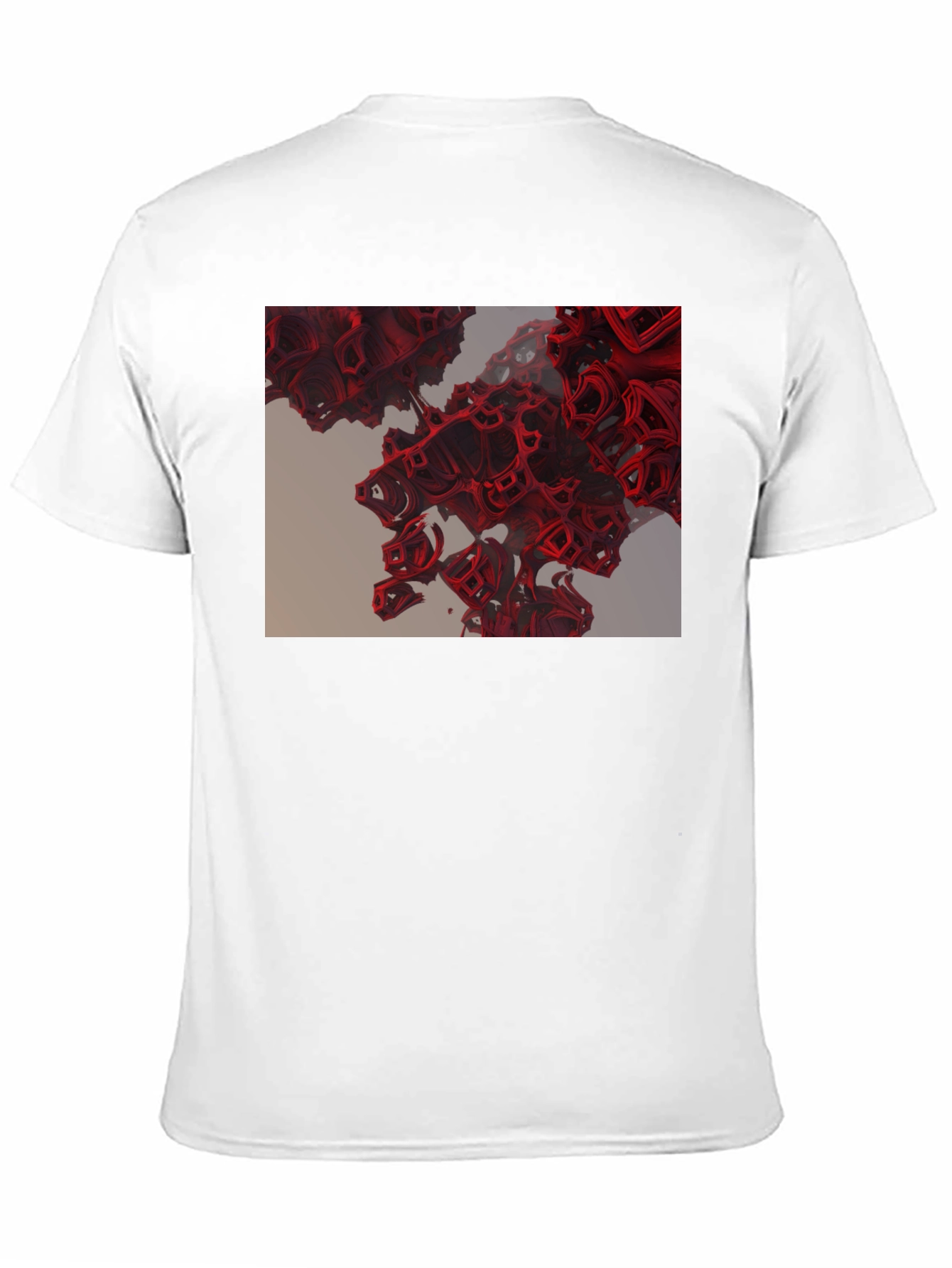 Abstract Red Cube Design Black T-Shirt
