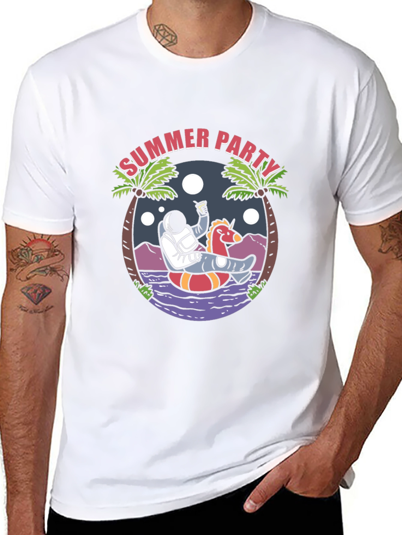 Summer Party Astronaut Graphic Tee
