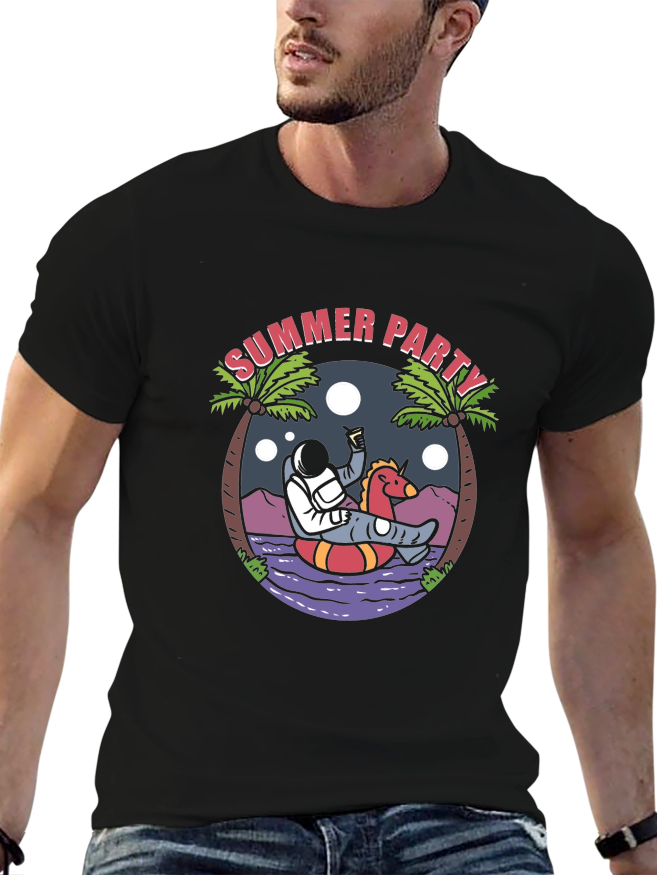 Summer Party Astronaut Graphic Tee