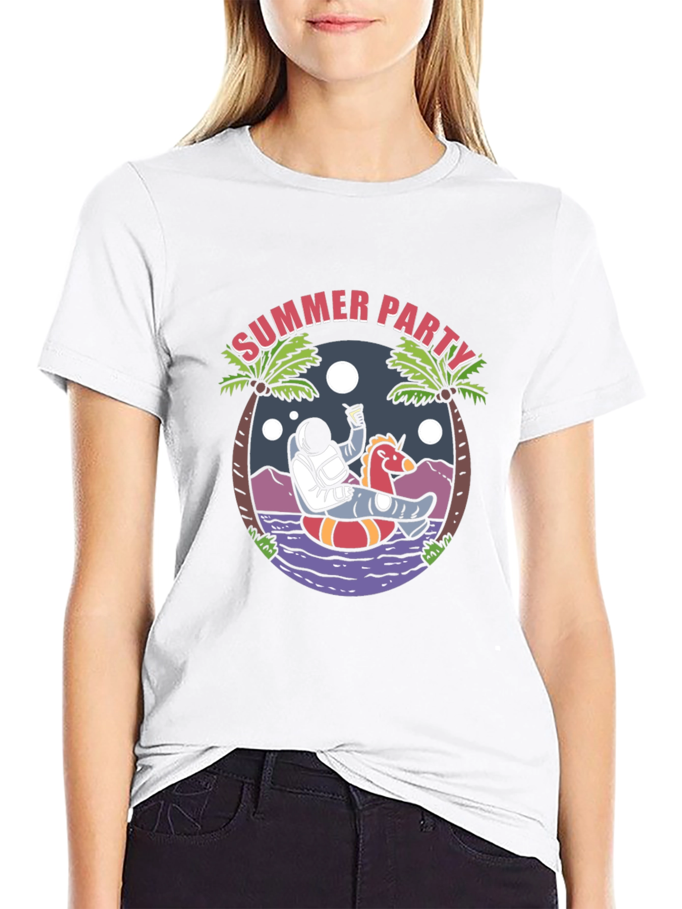 Summer Party Astronaut Graphic Tee