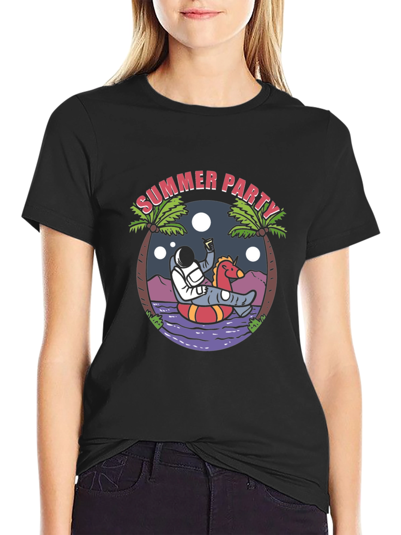 Summer Party Astronaut Graphic Tee