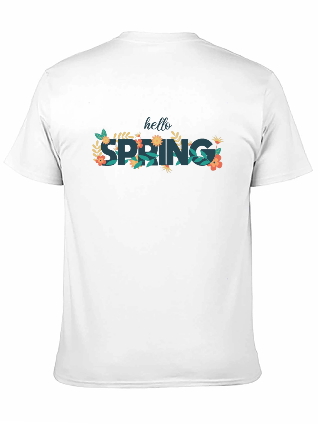 Hello Spring Black Graphic T-Shirt