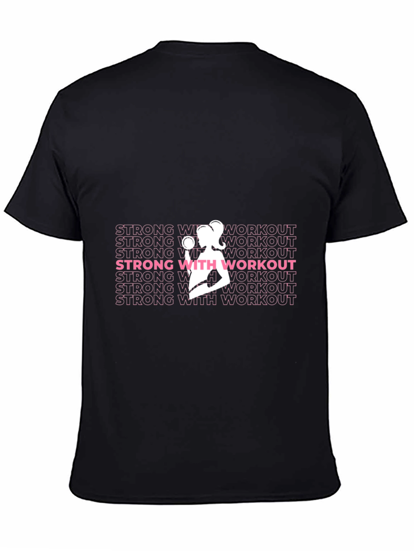 Strong With Workout Graphic Tee - Black