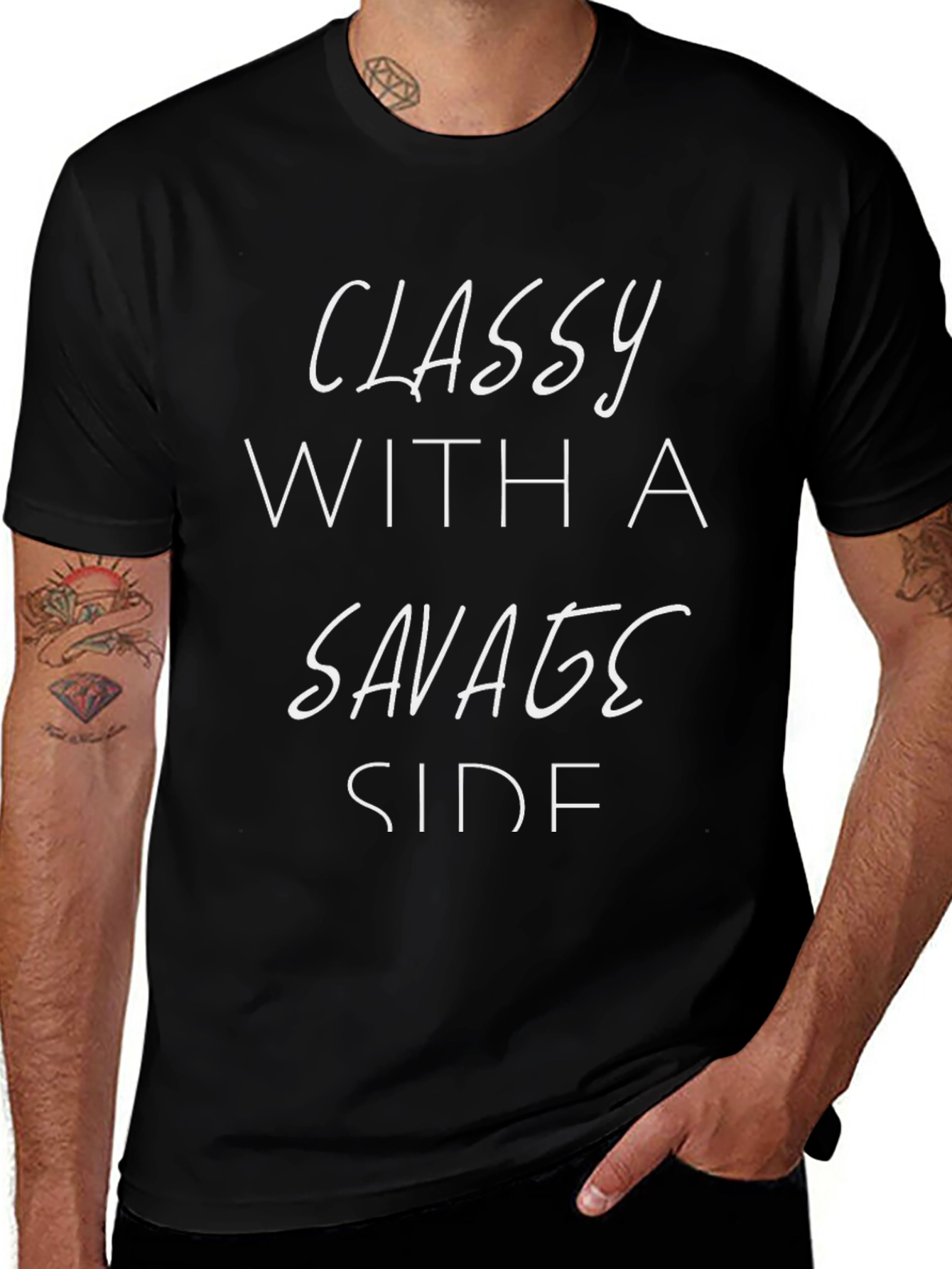 Classy With A Savage Side Black Graphic Tee