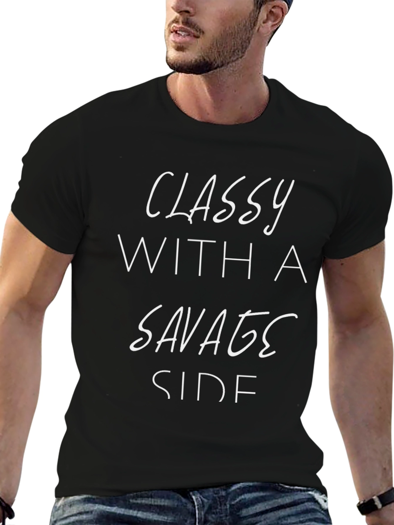 Classy With A Savage Side Black Graphic Tee