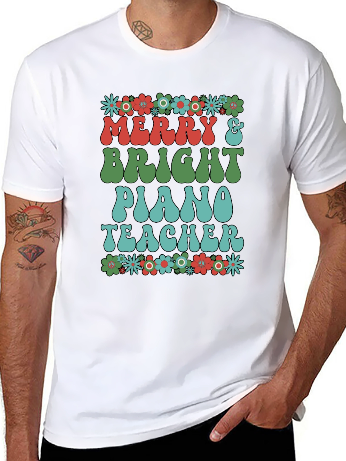Merry & Bright Piano Teacher T-Shirt