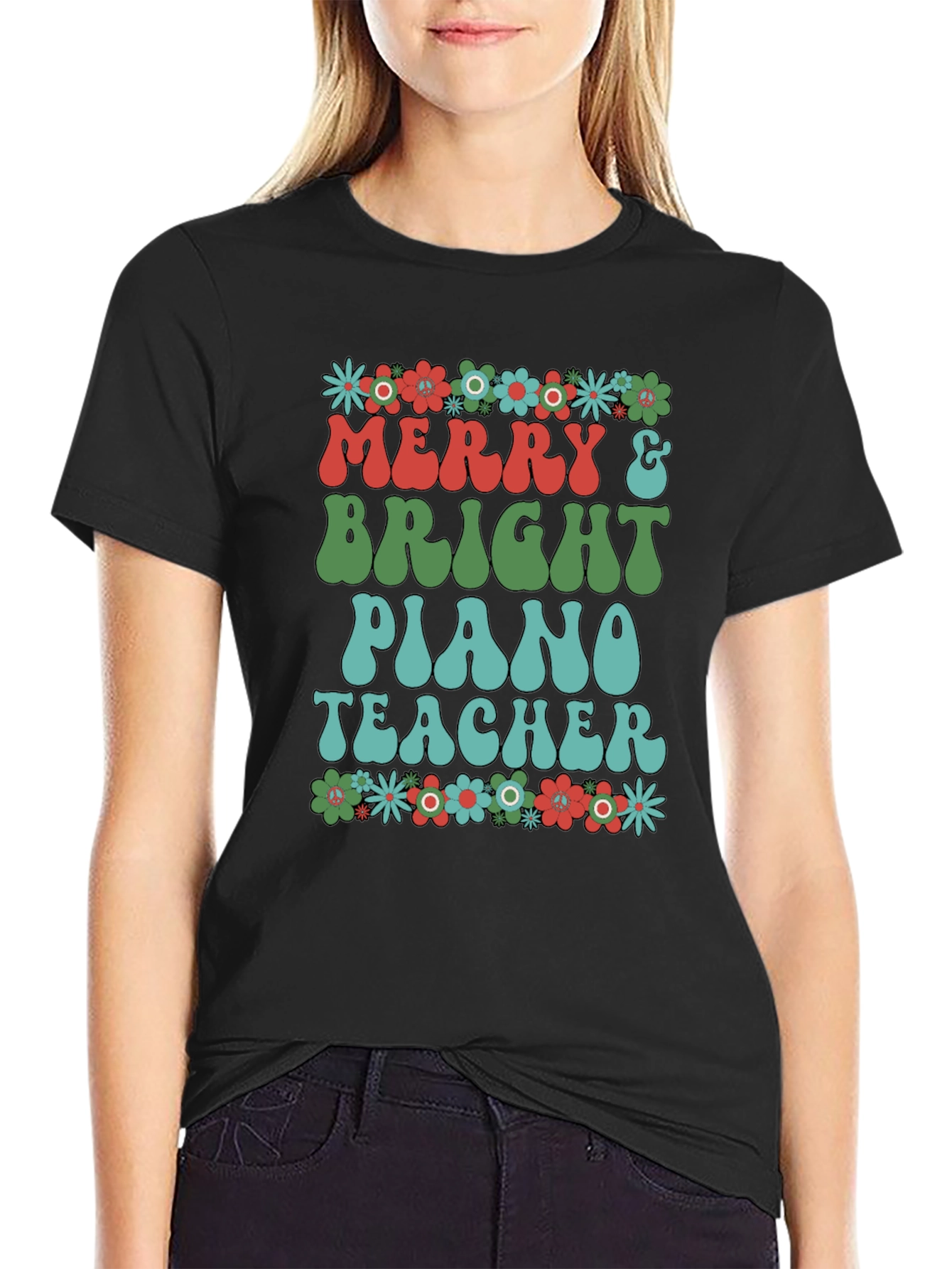 Merry & Bright Piano Teacher T-Shirt