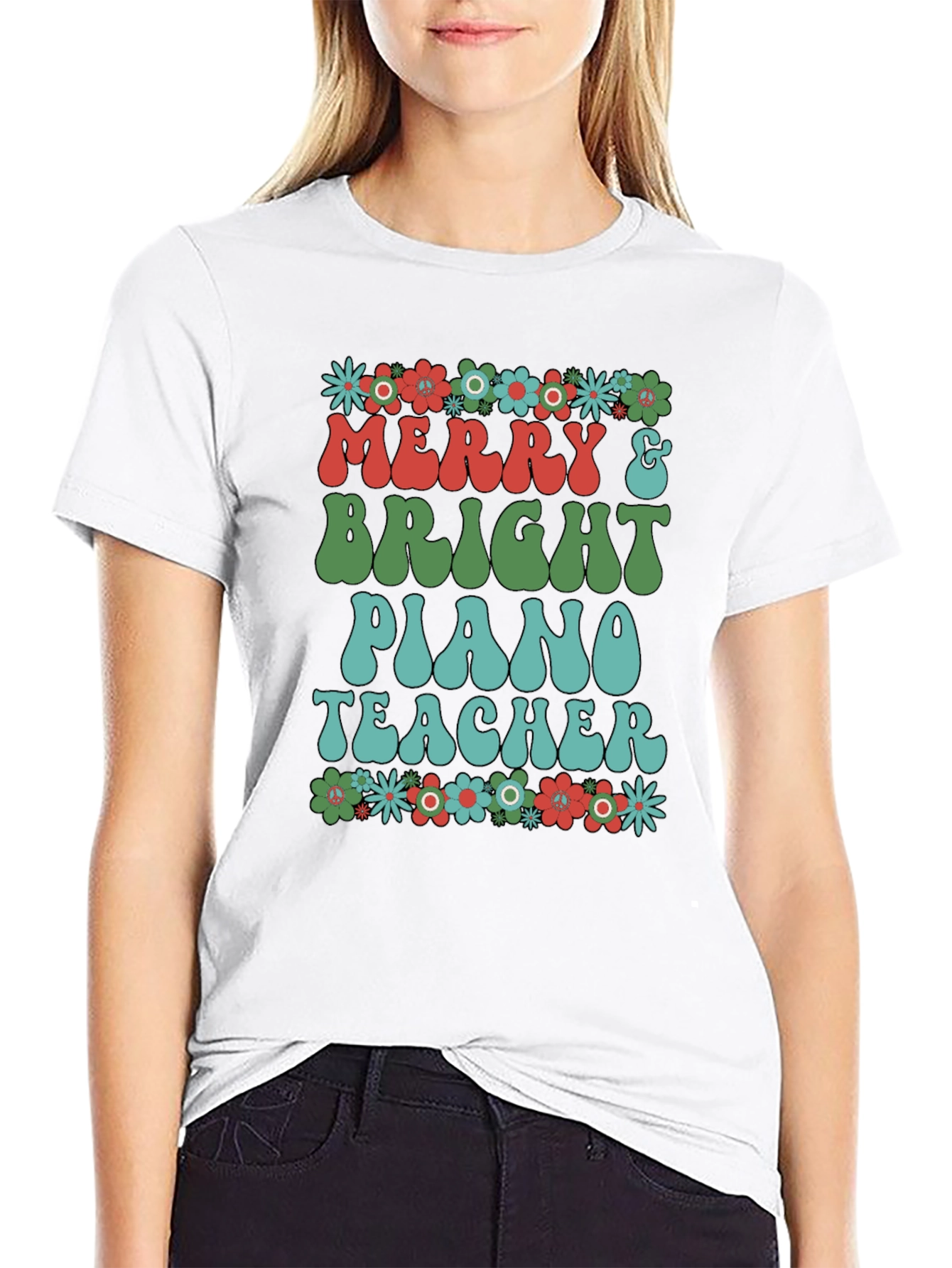 Merry & Bright Piano Teacher T-Shirt