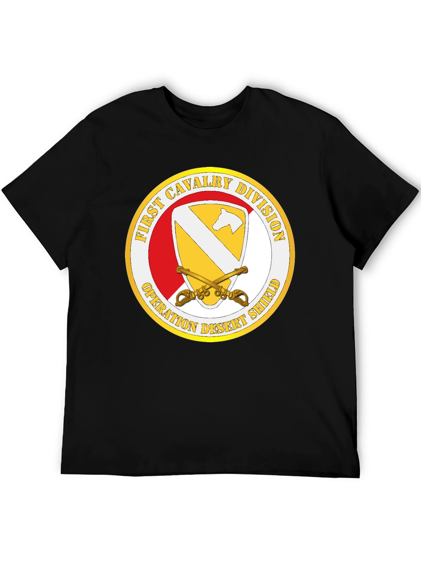 First Cavalry Division Desert Shield Black T-Shirt