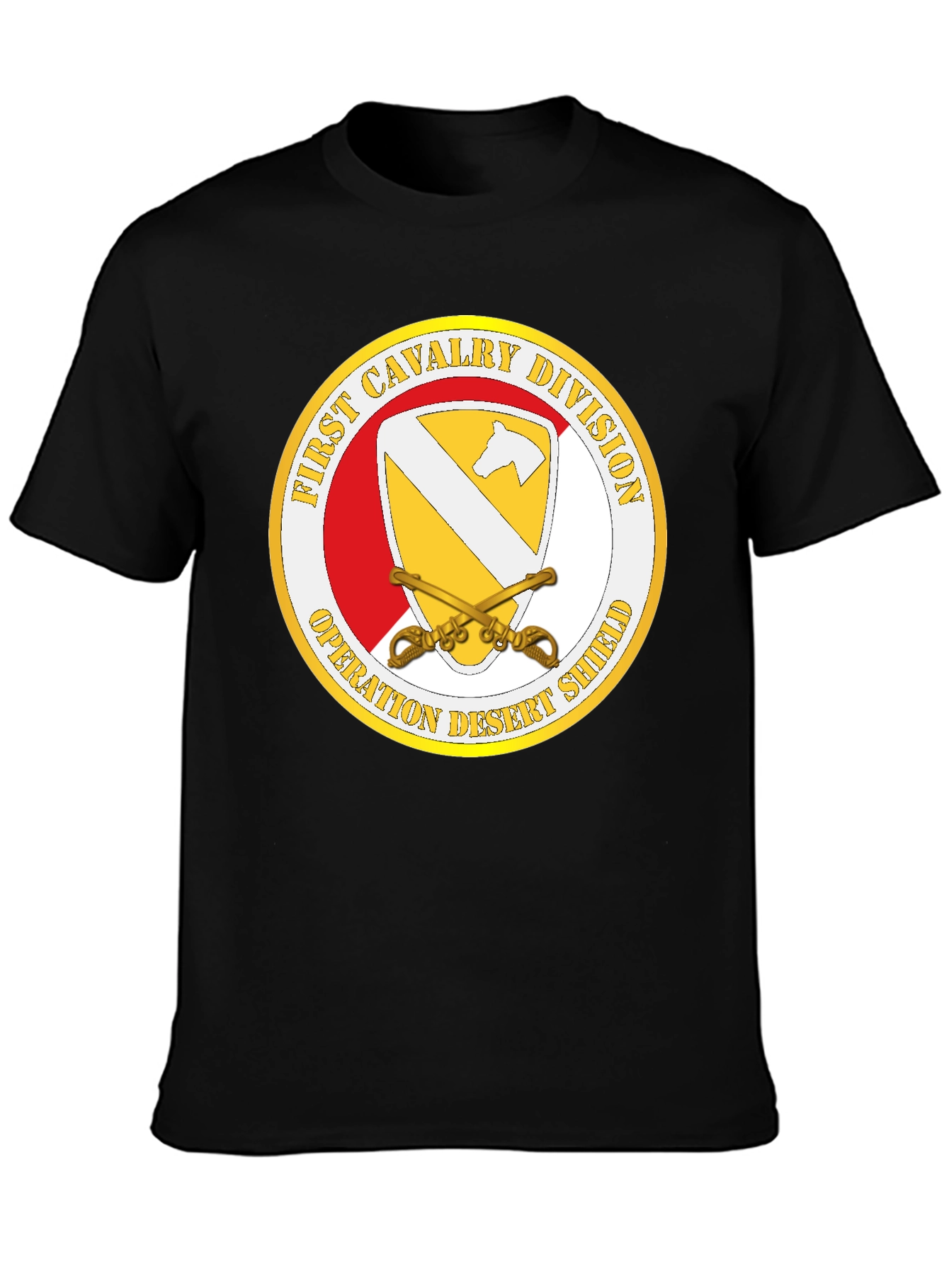 First Cavalry Division Desert Shield Black T-Shirt