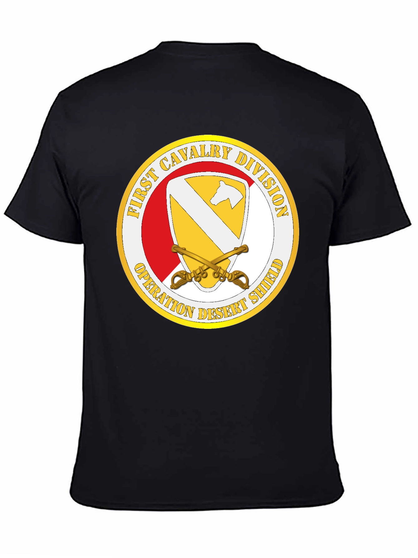 First Cavalry Division Desert Shield Black T-Shirt