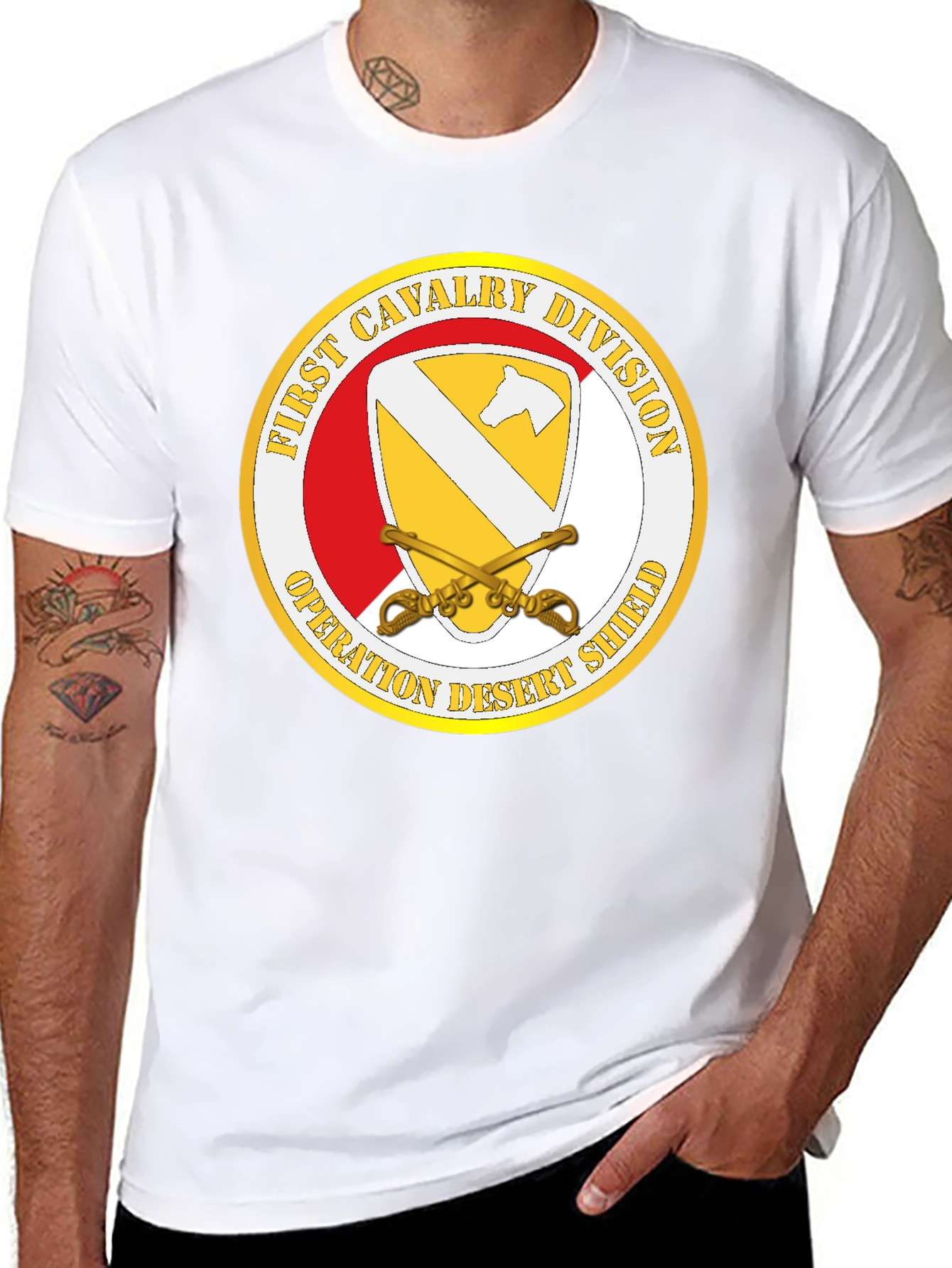 First Cavalry Division Desert Shield Black T-Shirt