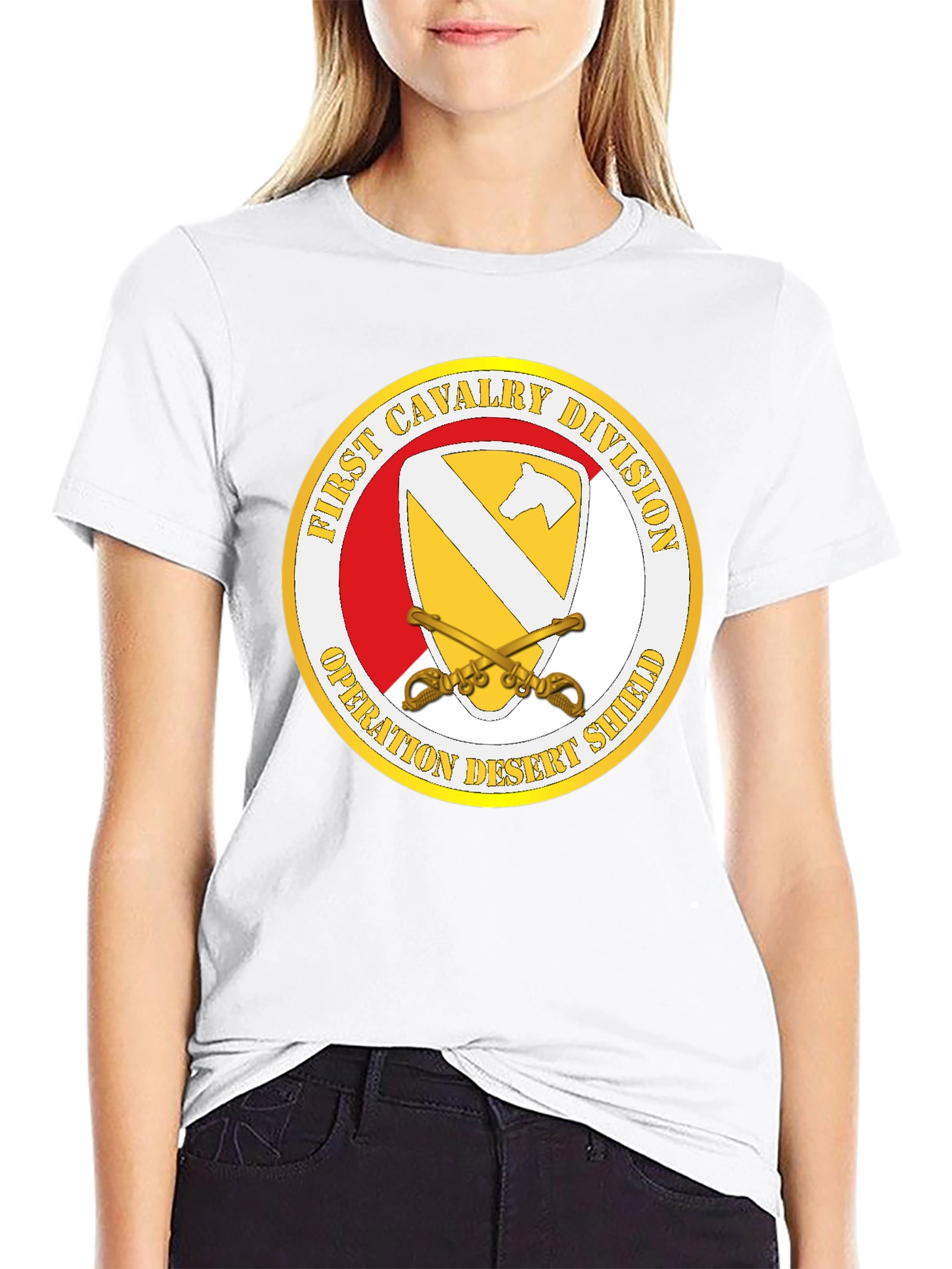First Cavalry Division Desert Shield Black T-Shirt