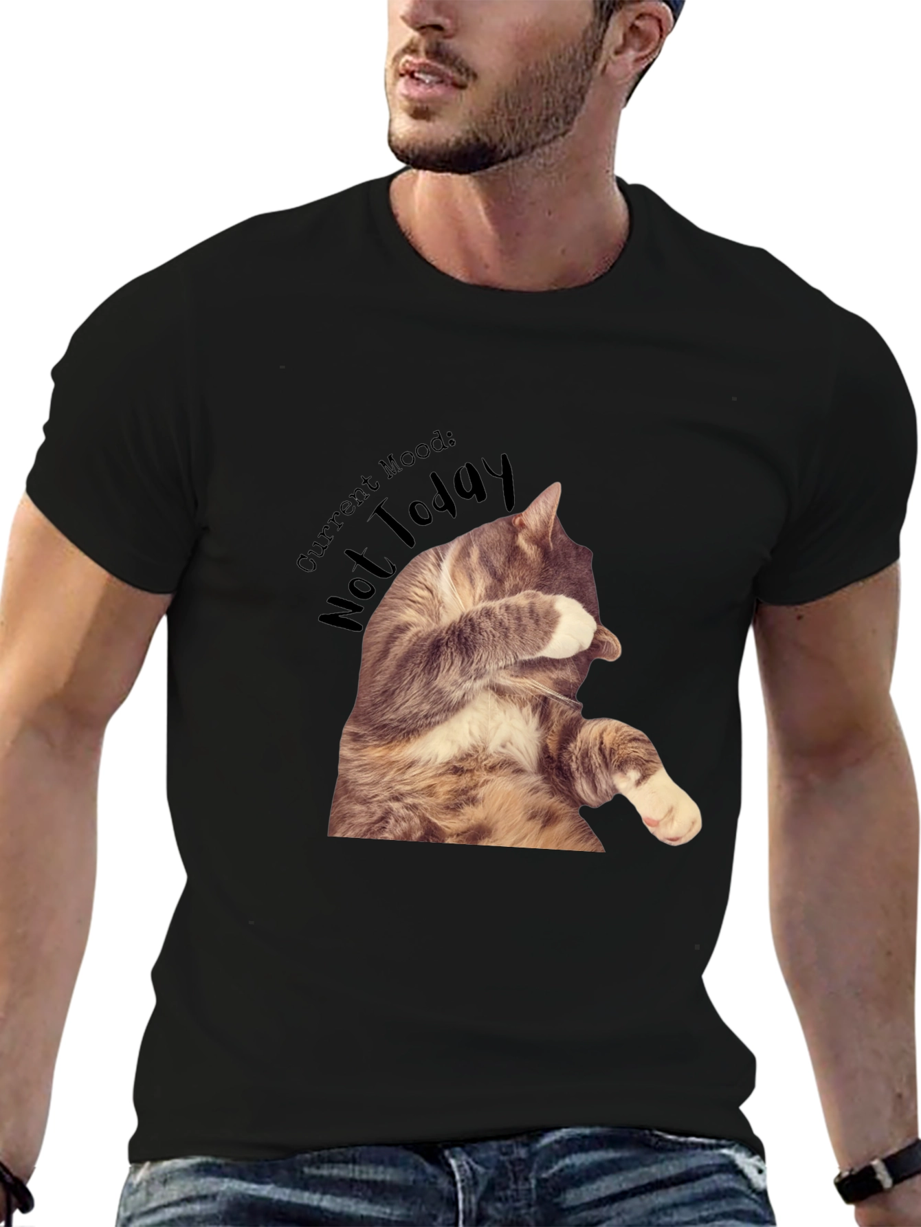 Moody Cat Graphic T-Shirt - Not Today!