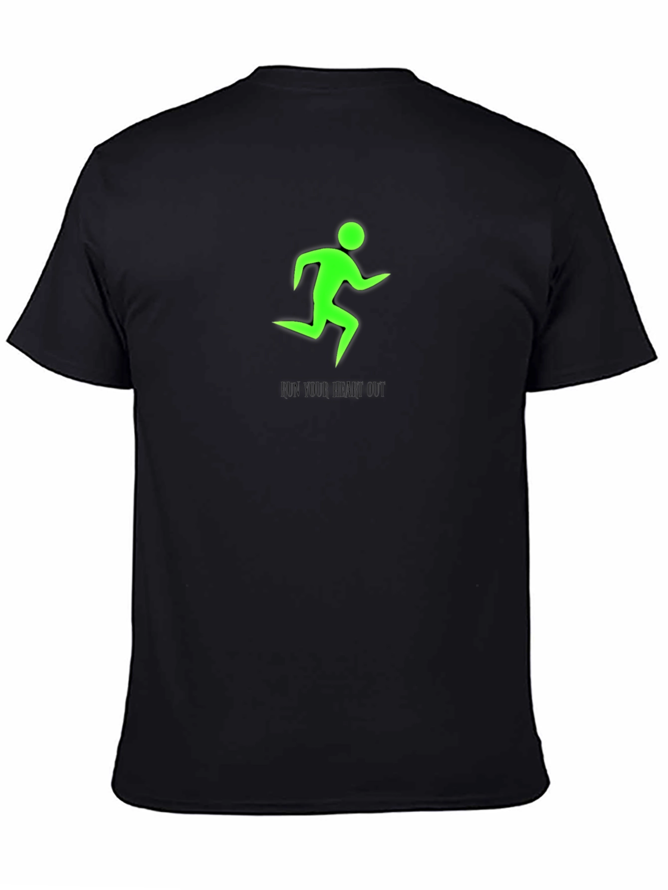 Run Your Heart Out Black Graphic Tee