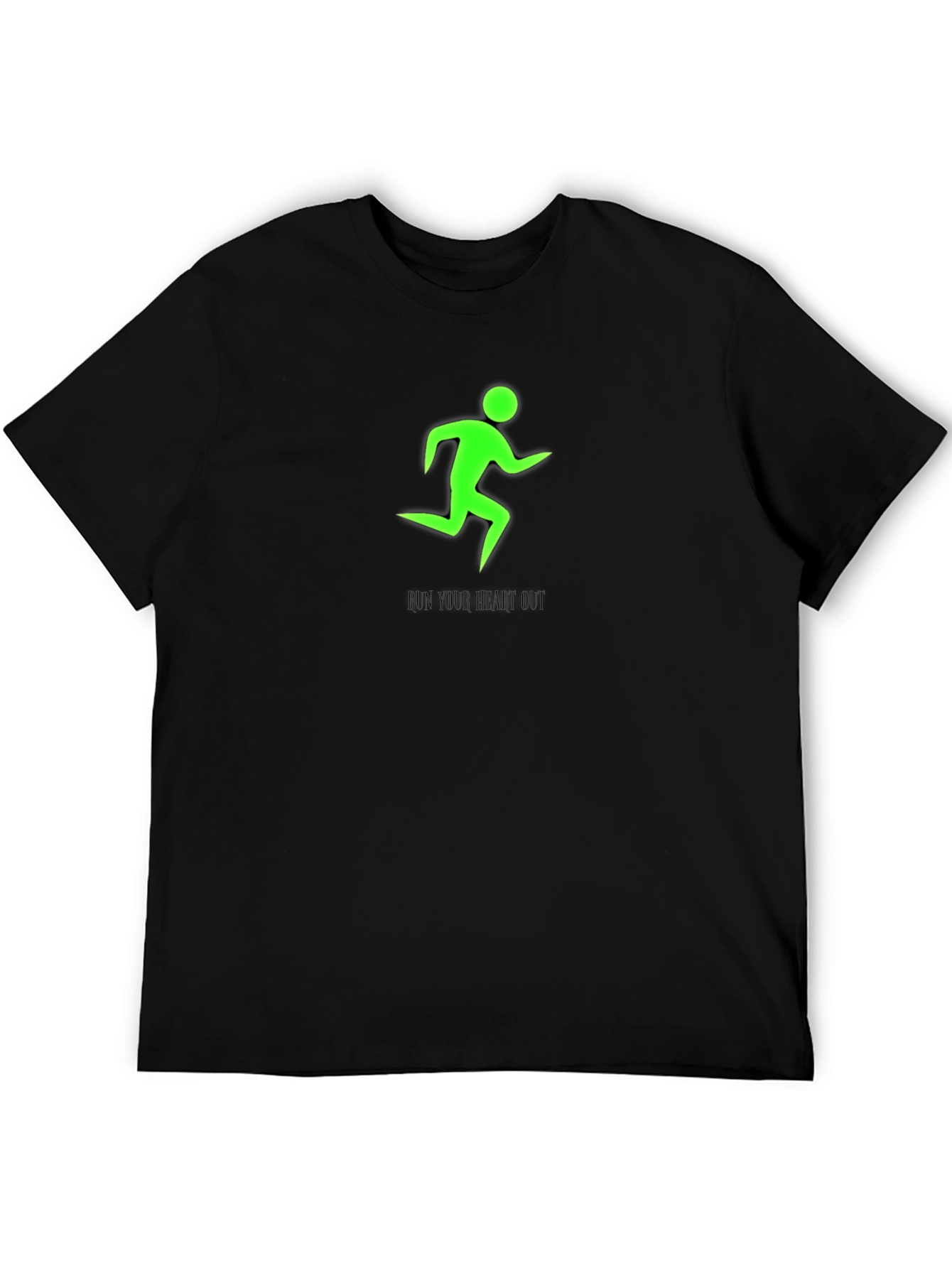 Run Your Heart Out Black Graphic Tee