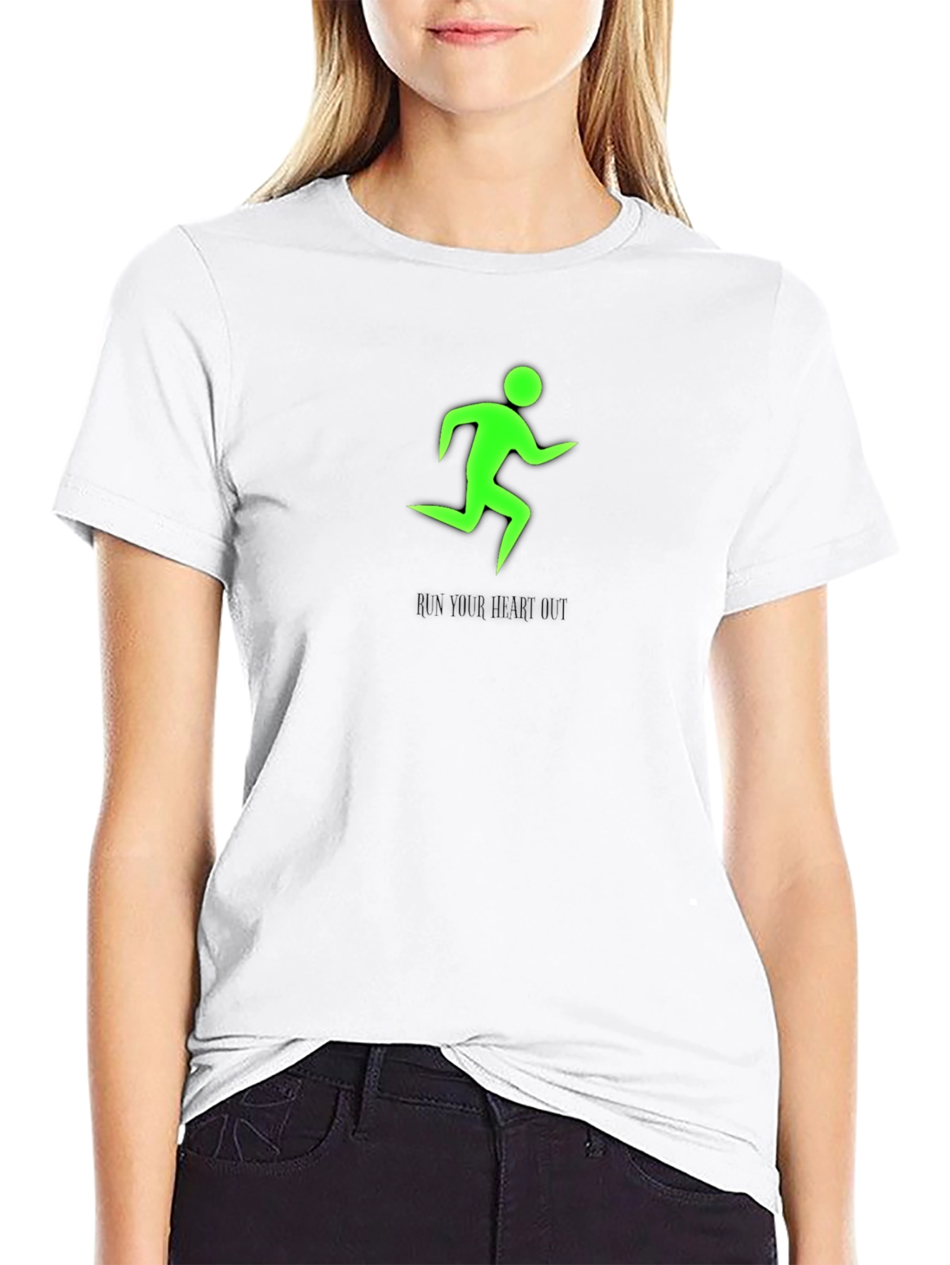 Run Your Heart Out Black Graphic Tee