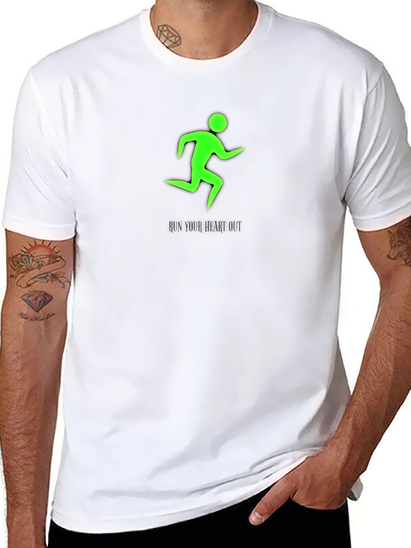 Run Your Heart Out Black Graphic Tee
