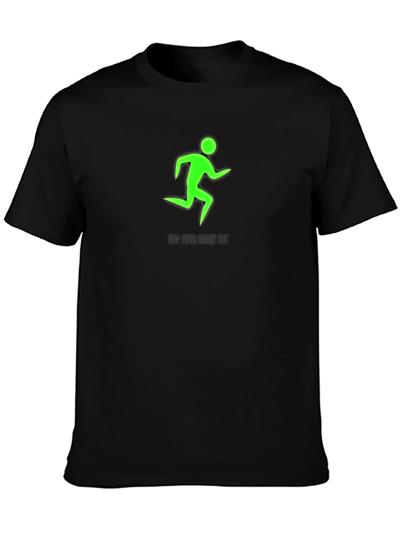 Run Your Heart Out Black Graphic Tee