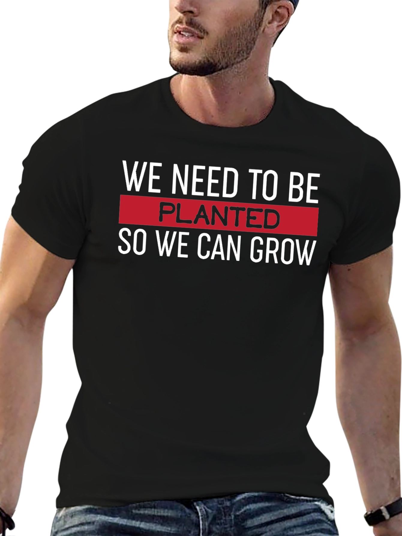 Planted to Grow T-Shirt - Motivational Black Tee