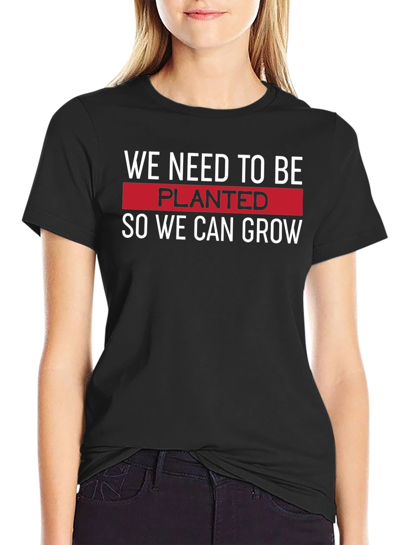 Planted to Grow T-Shirt - Motivational Black Tee