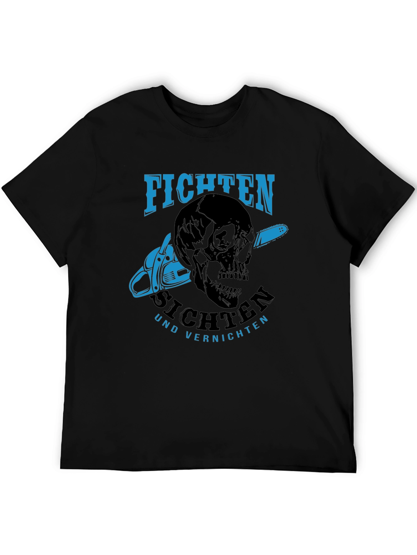 Fichten T-Shirt - Skull & Chainsaw Design