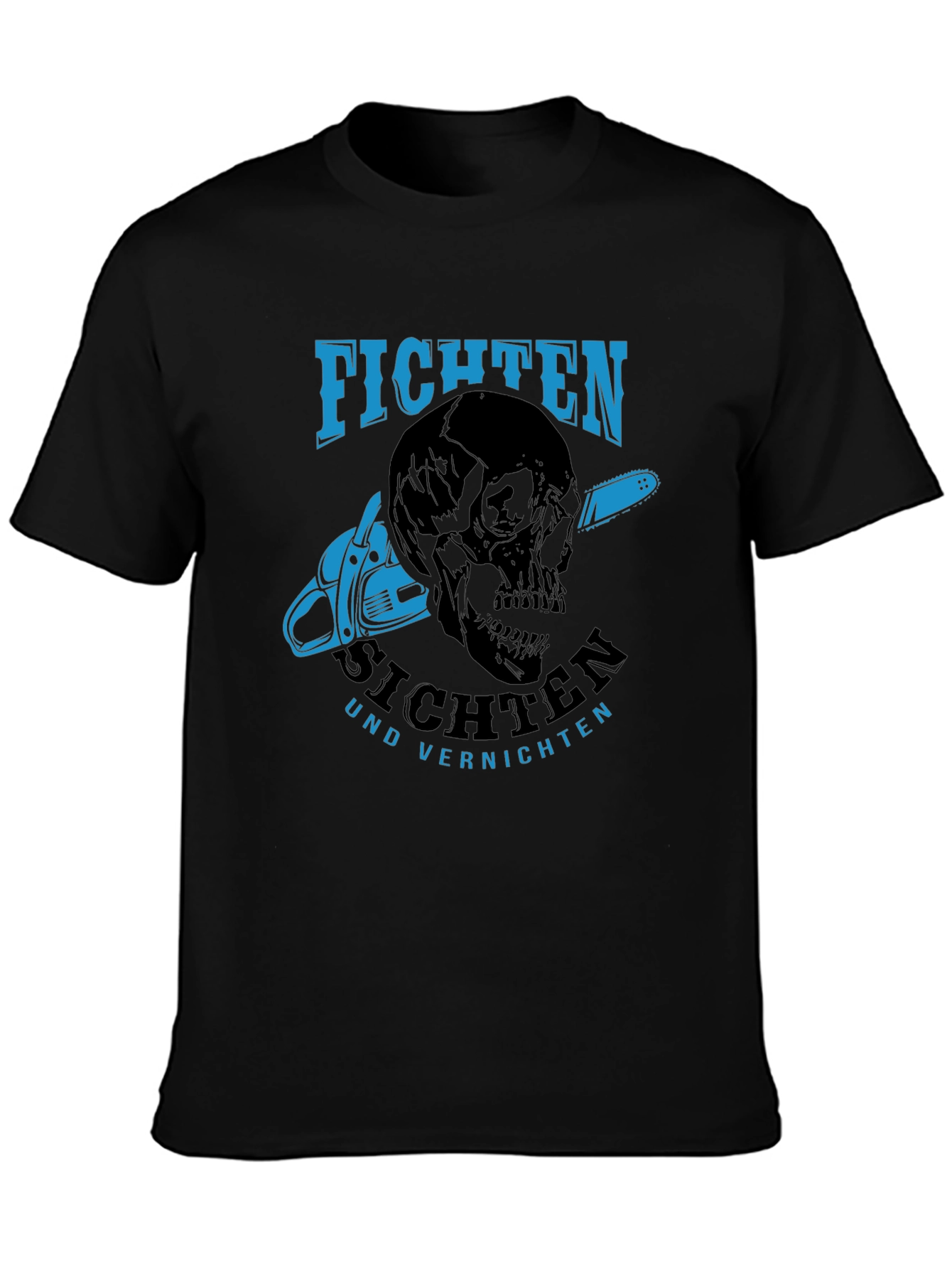 Fichten T-Shirt - Skull & Chainsaw Design