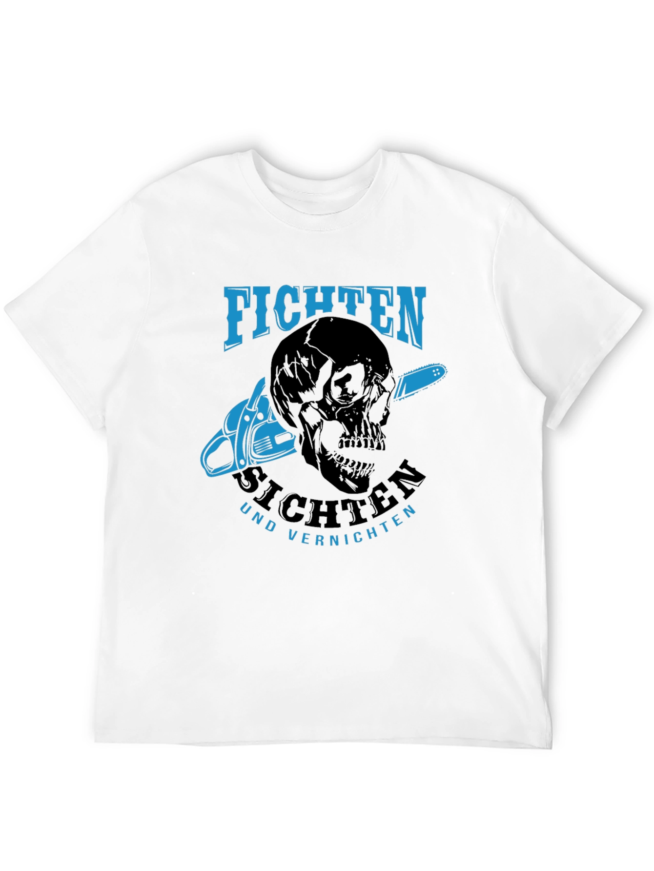 Fichten T-Shirt - Skull & Chainsaw Design