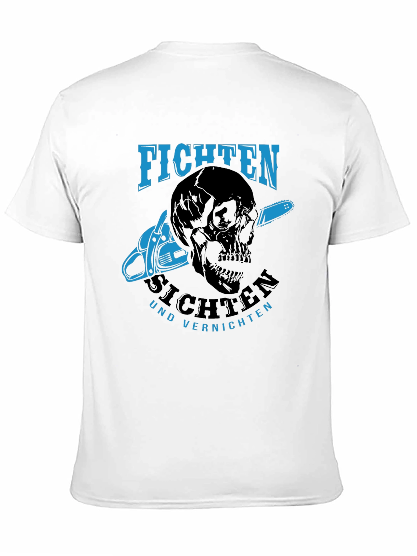 Fichten T-Shirt - Skull & Chainsaw Design