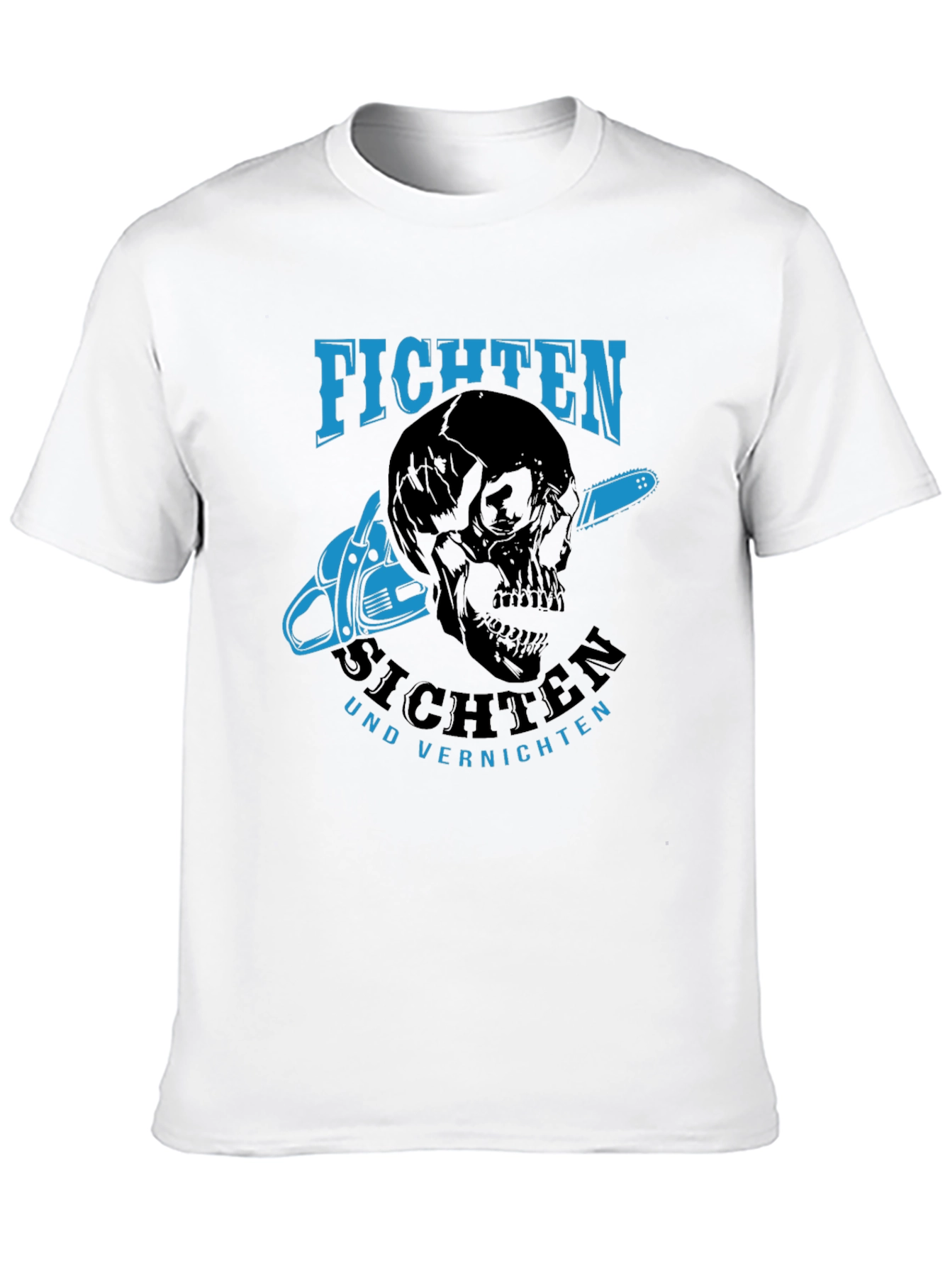 Fichten T-Shirt - Skull & Chainsaw Design