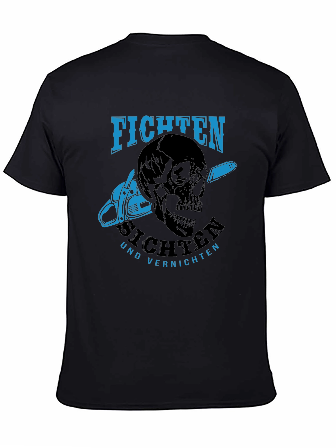 Fichten T-Shirt - Skull & Chainsaw Design