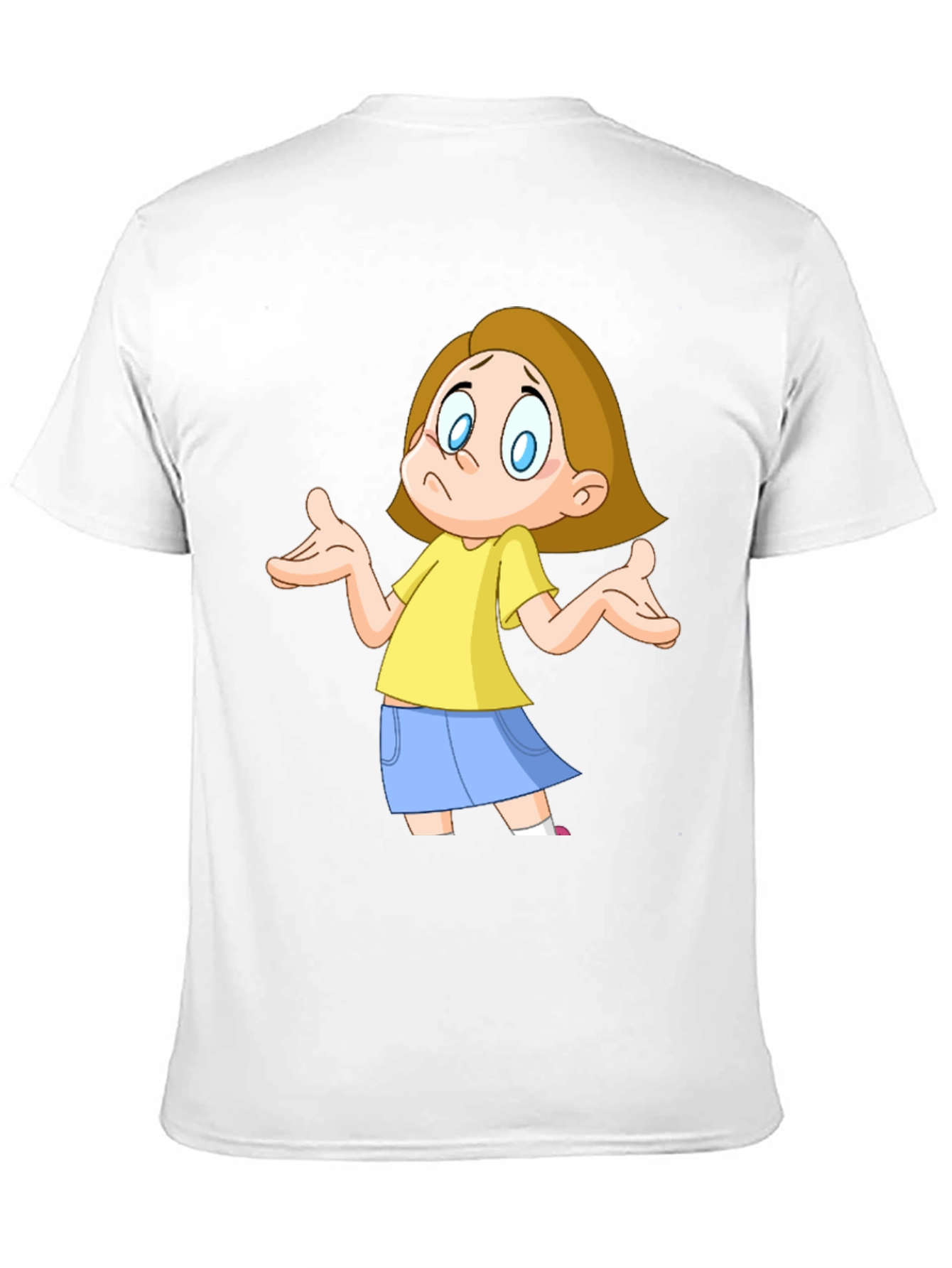 Cartoon Girl Graphic Black T-Shirt
