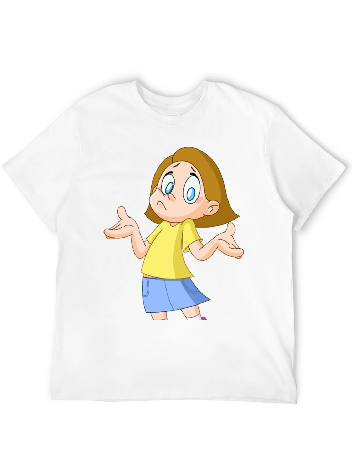 Cartoon Girl Graphic Black T-Shirt