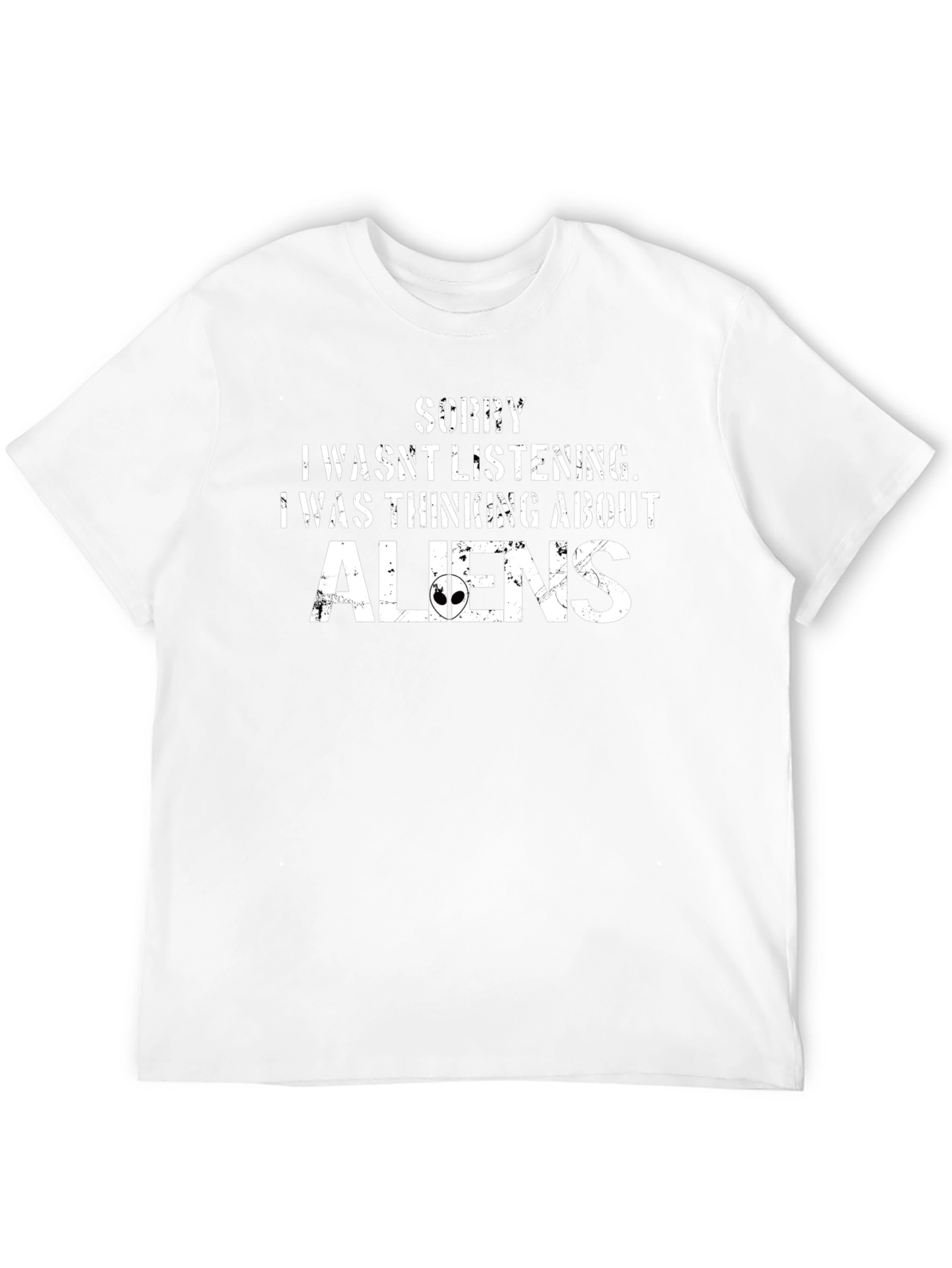 Sorry Thinking About Aliens Black T-Shirt