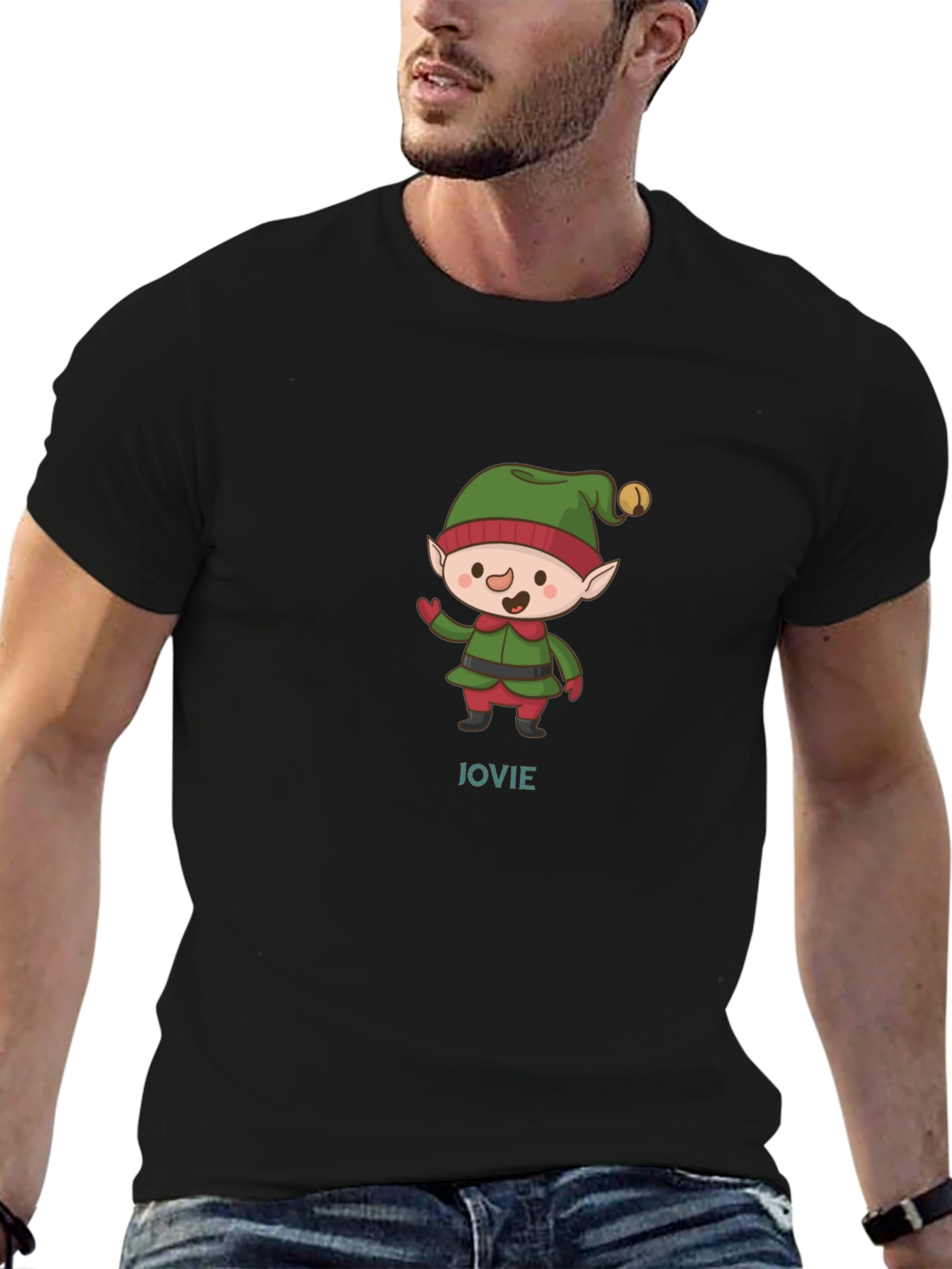 Festive Elf Jovie Graphic Tee - Christmas Holiday