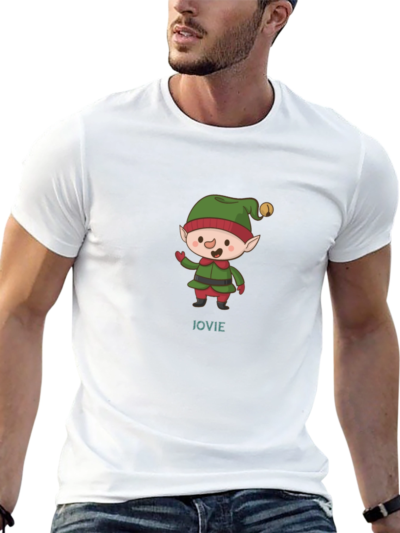 Festive Elf Jovie Graphic Tee - Christmas Holiday