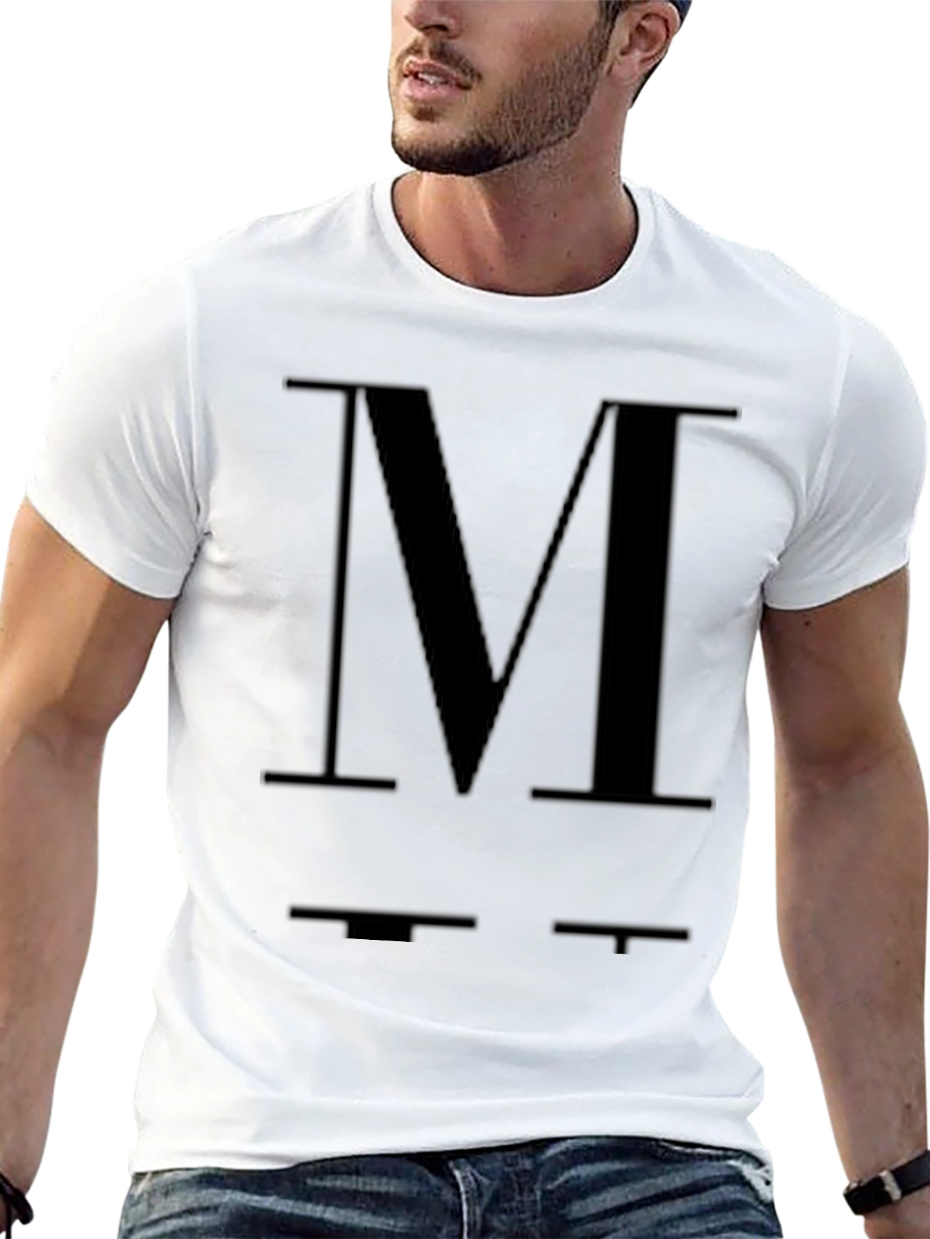 Bold M Graphic Black T-Shirt