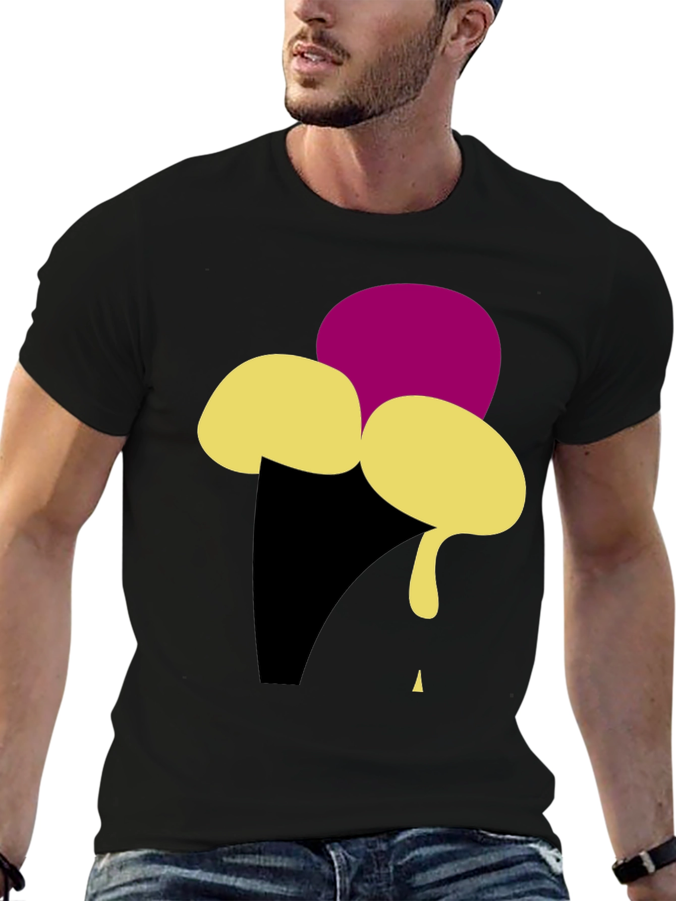Ice Cream Graphic Tee - Black
