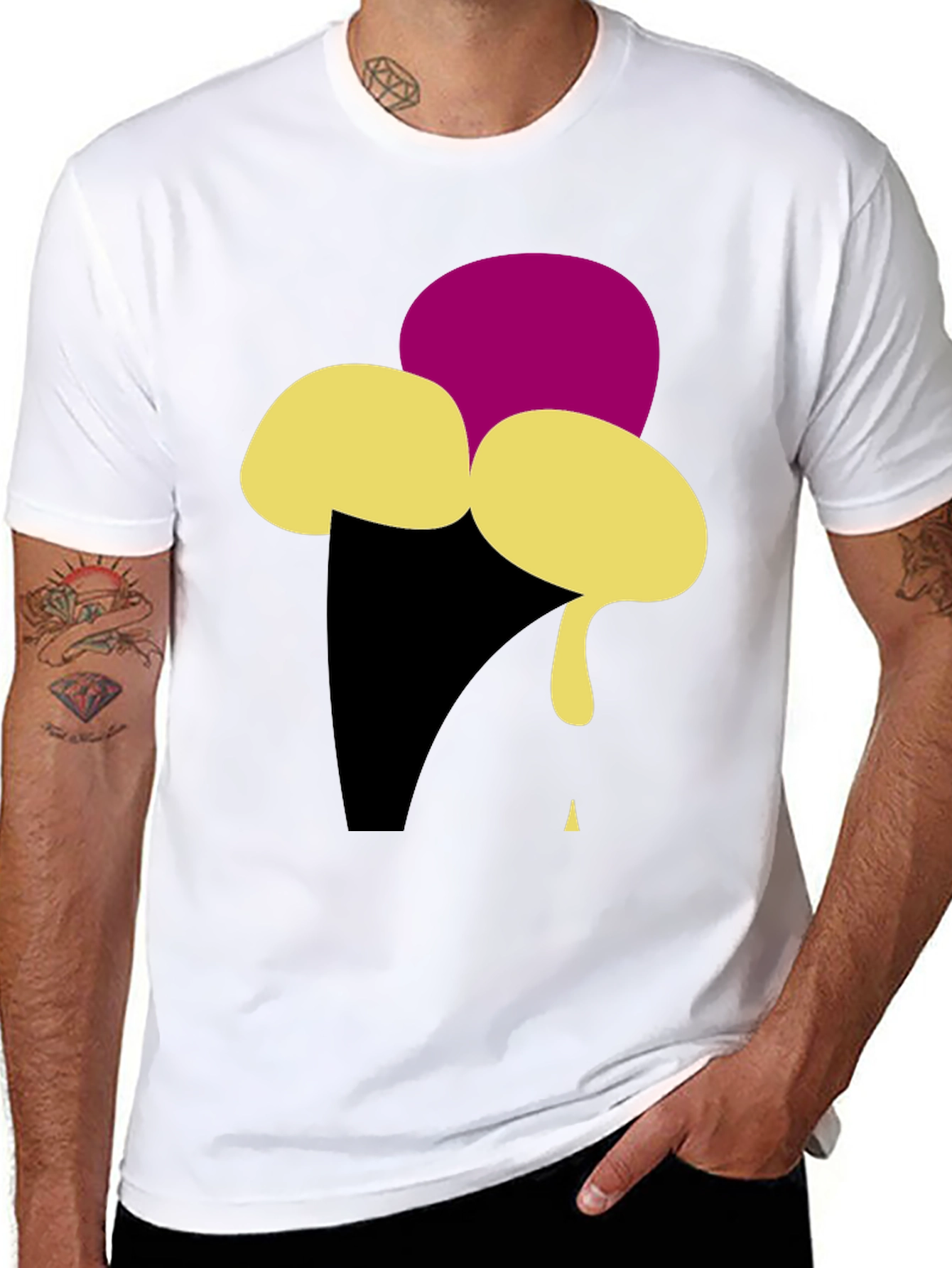 Ice Cream Graphic Tee - Black