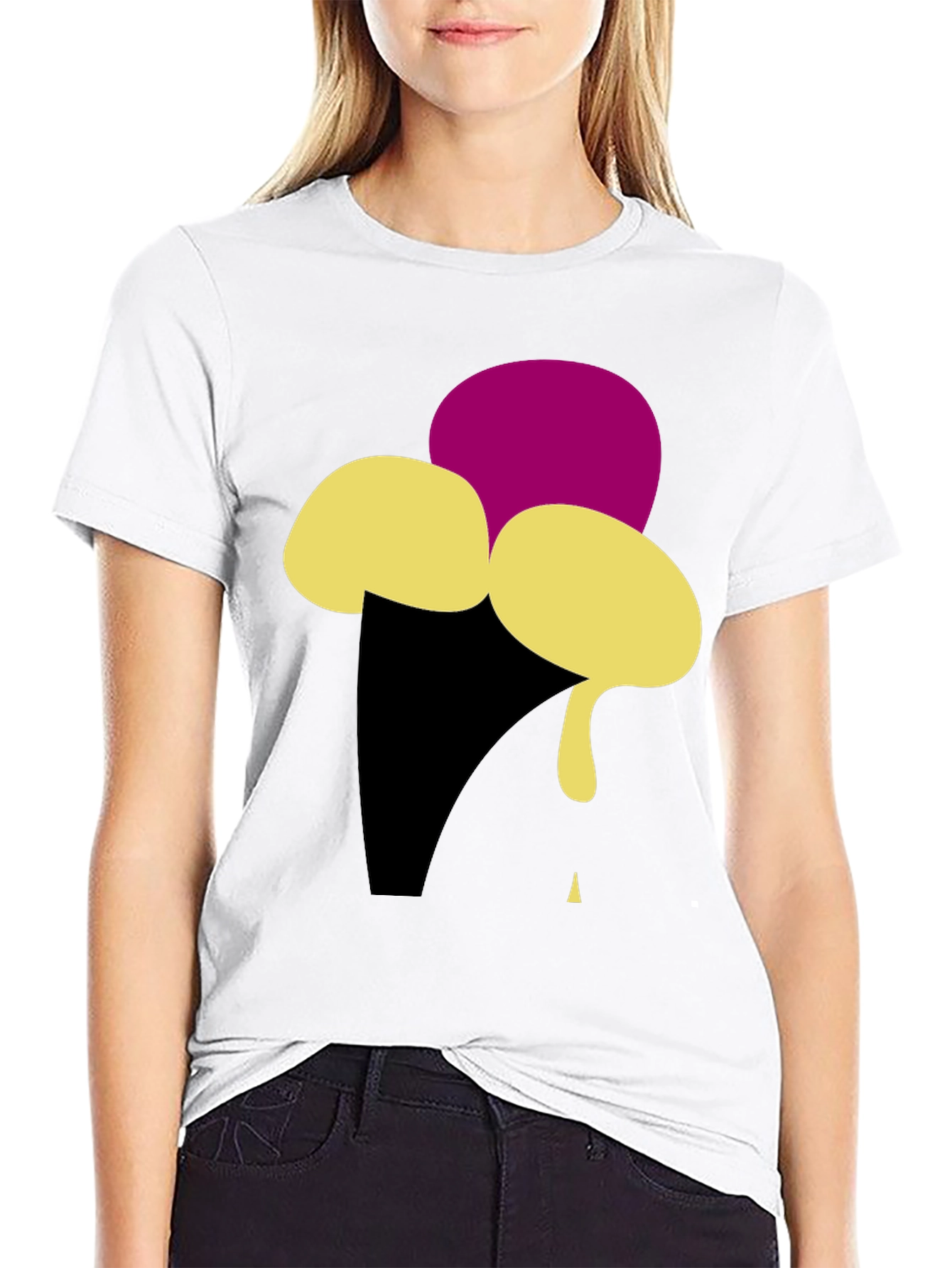 Ice Cream Graphic Tee - Black