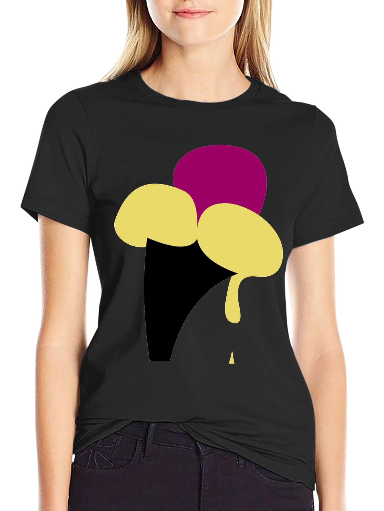 Ice Cream Graphic Tee - Black