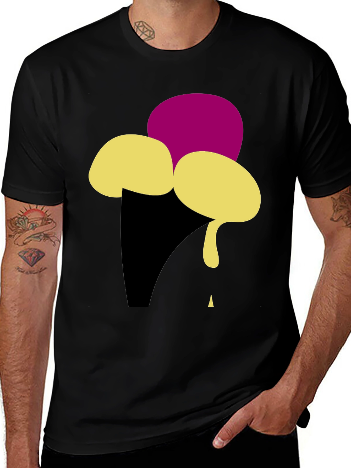 Ice Cream Graphic Tee - Black