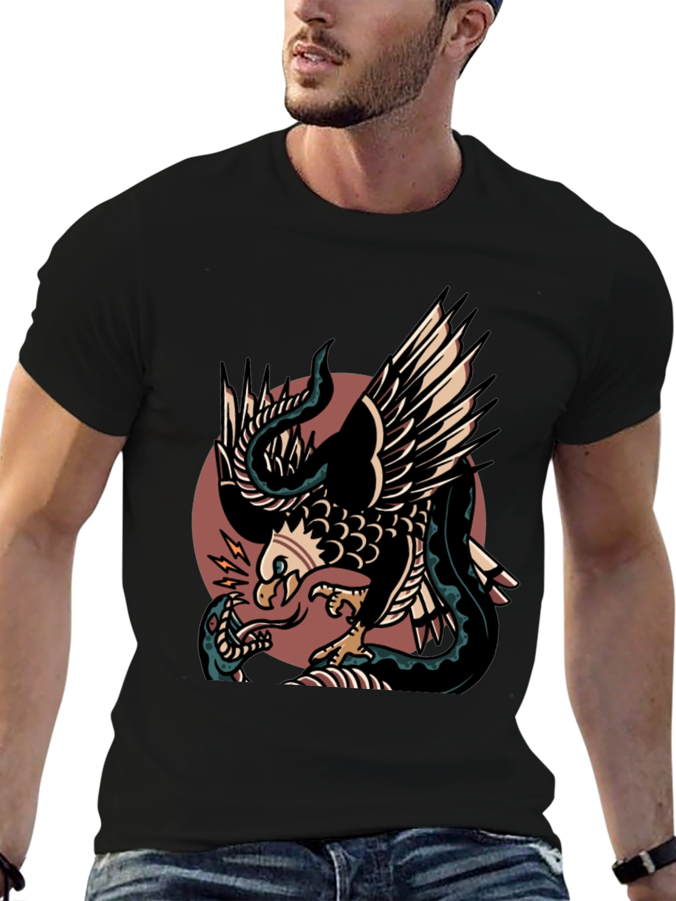 Eagle vs Snake Graphic T-Shirt