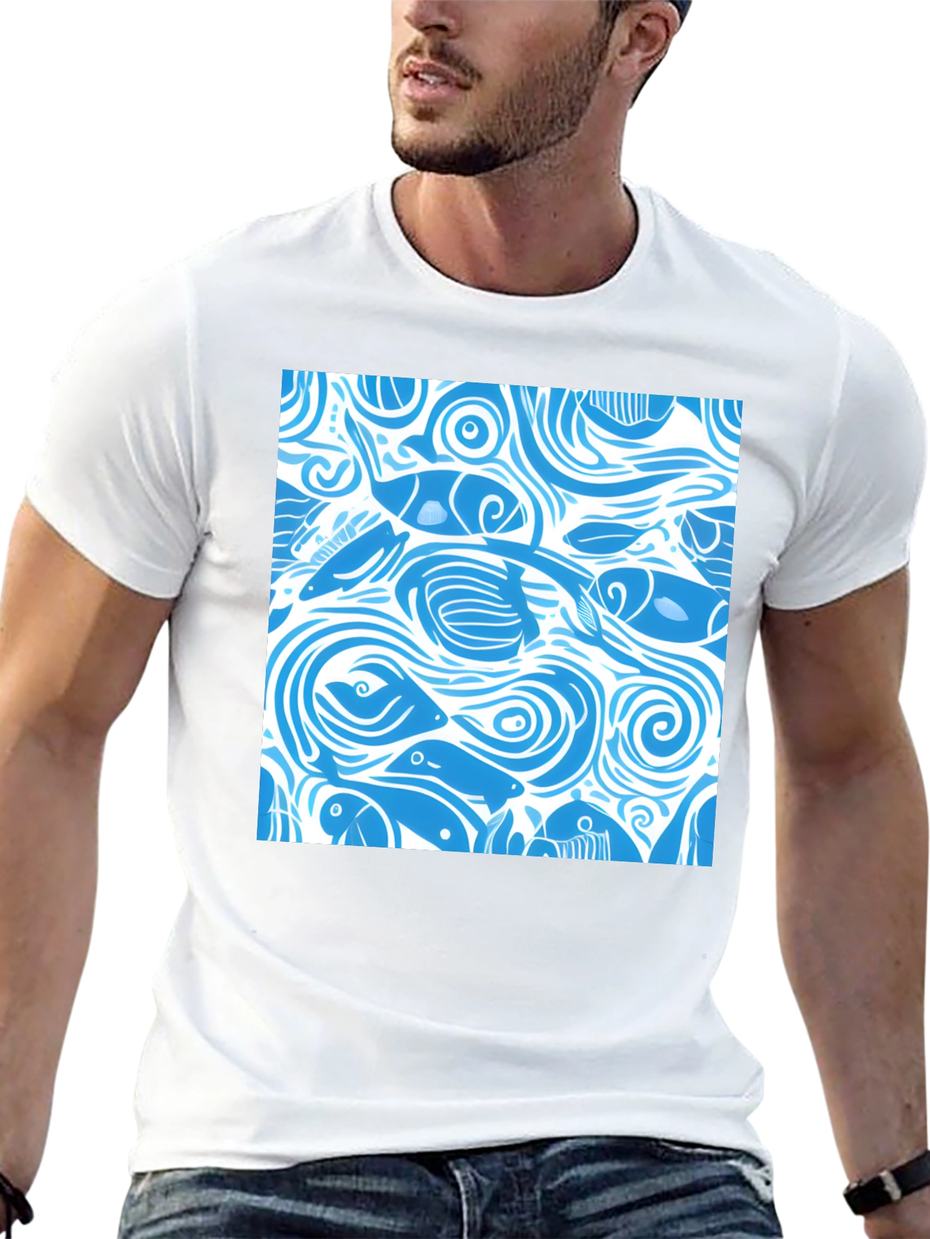 Ocean Fish Pattern T-Shirt