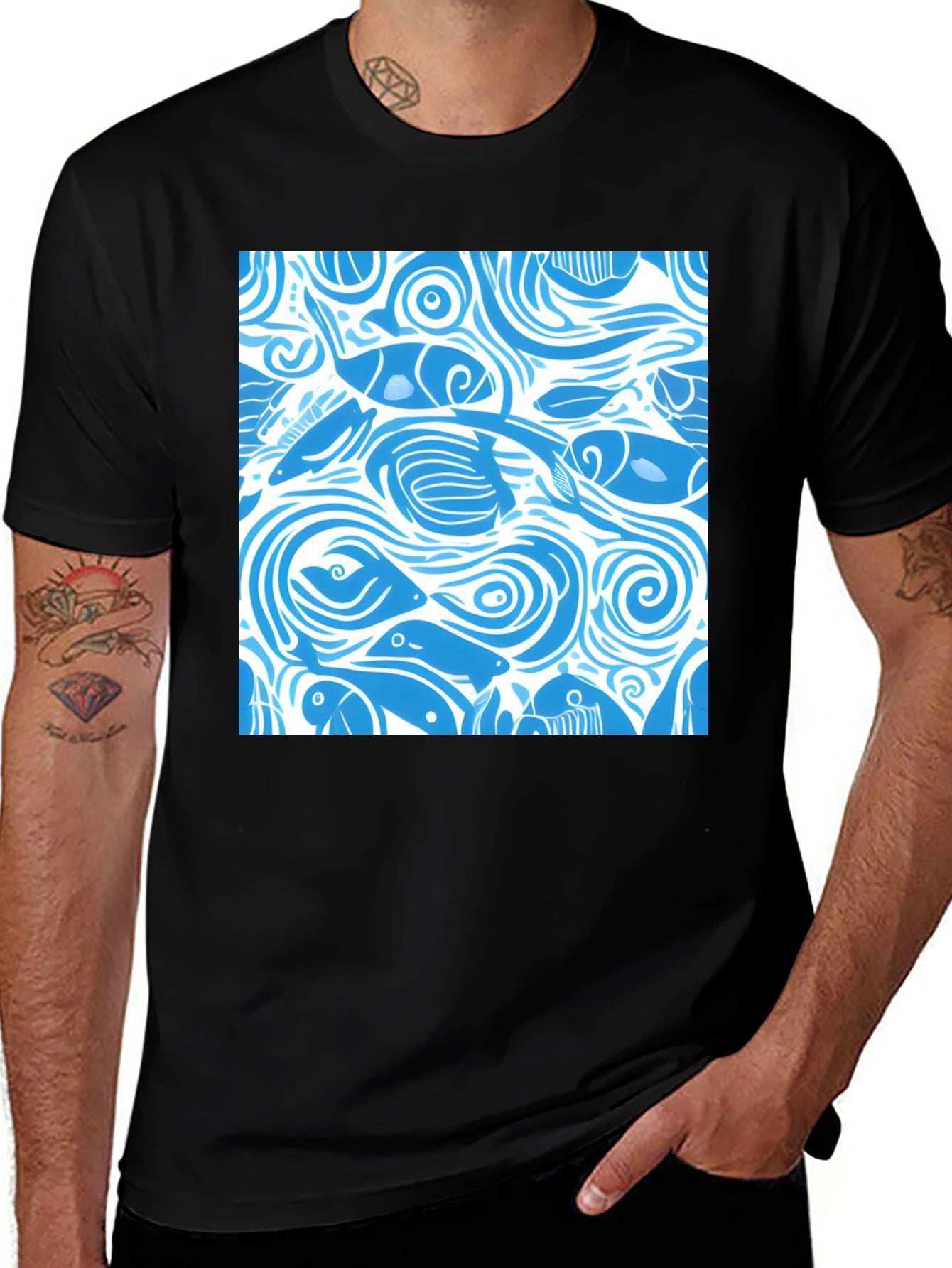 Ocean Fish Pattern T-Shirt