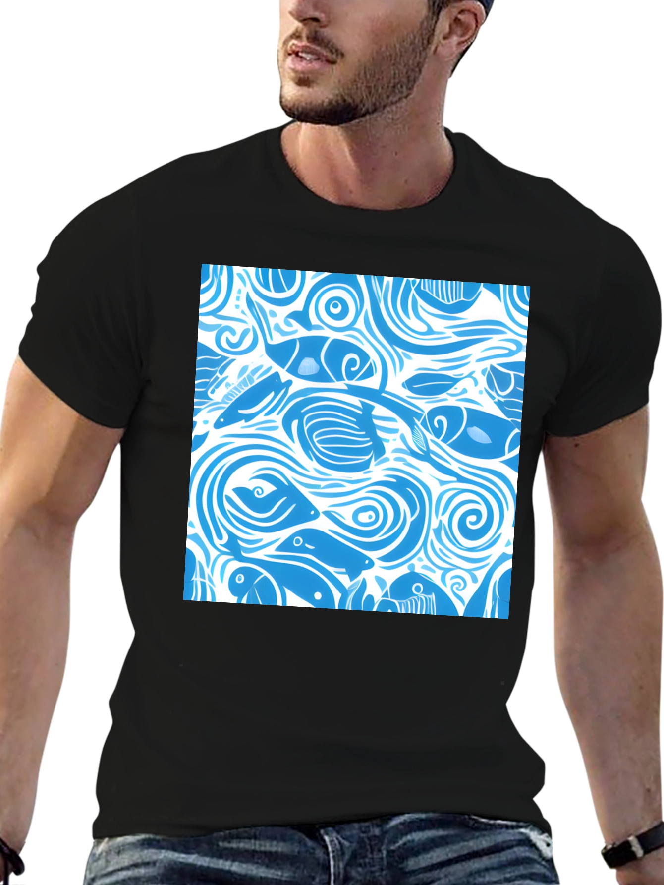 Ocean Fish Pattern T-Shirt