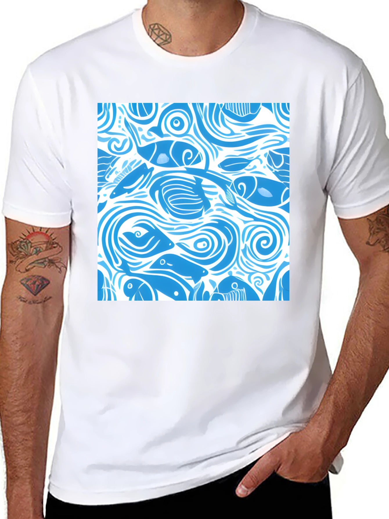 Ocean Fish Pattern T-Shirt